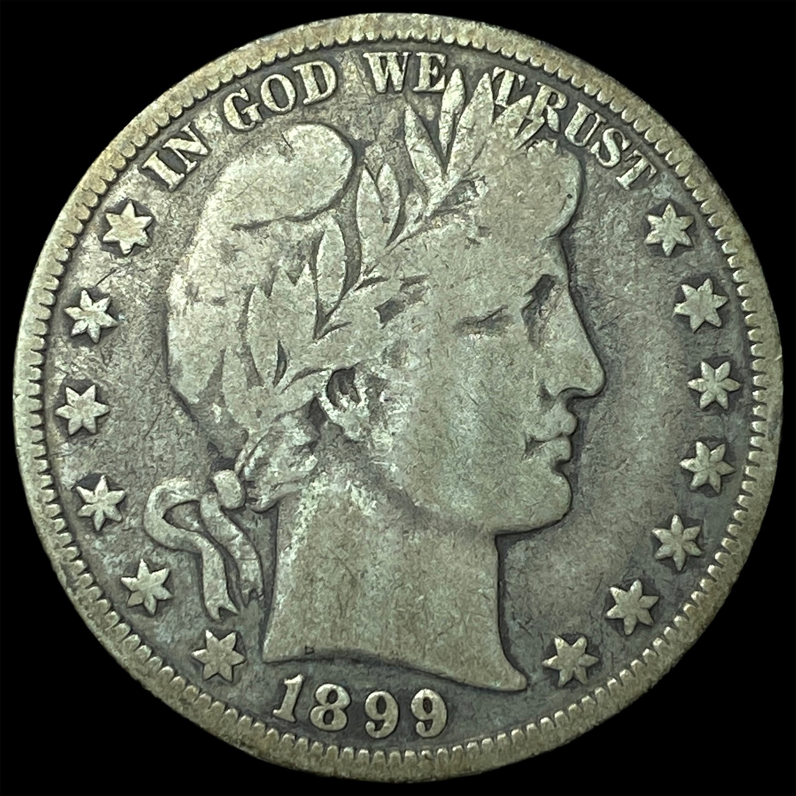 1899-O Silver Barber Half Dollar NICELY CIRCULATED: 1899-O Silver Barber Half Dollar NICELY CIRCULATED