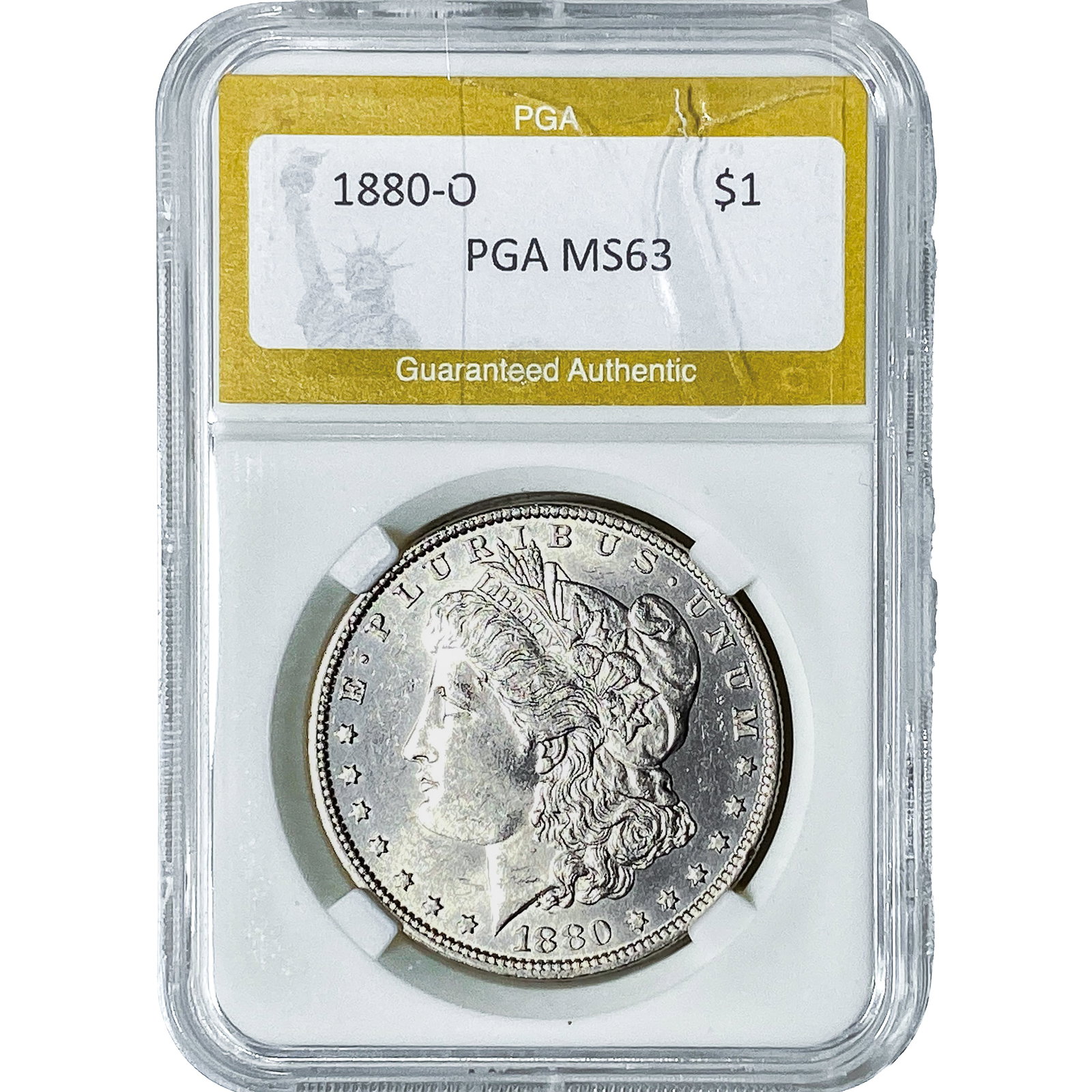 1880-O Morgan Silver Dollar PGA MS63: 1880-O Morgan Silver Dollar PGA MS63