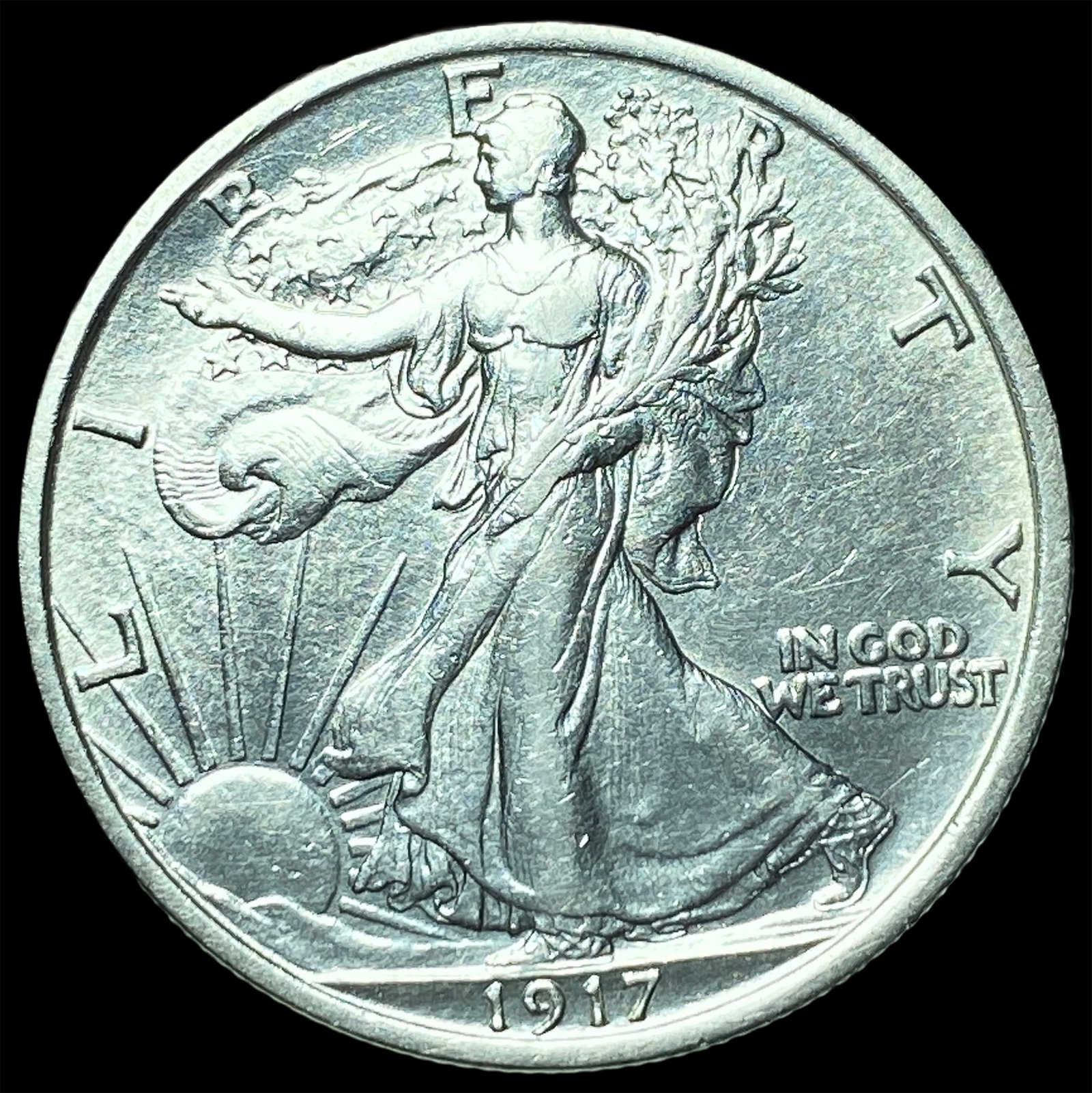 1917-S Silver Walking Liberty Half Dollar UNCIRCULATED: 1917-S Silver Walking Liberty Half Dollar UNCIRCULATED
