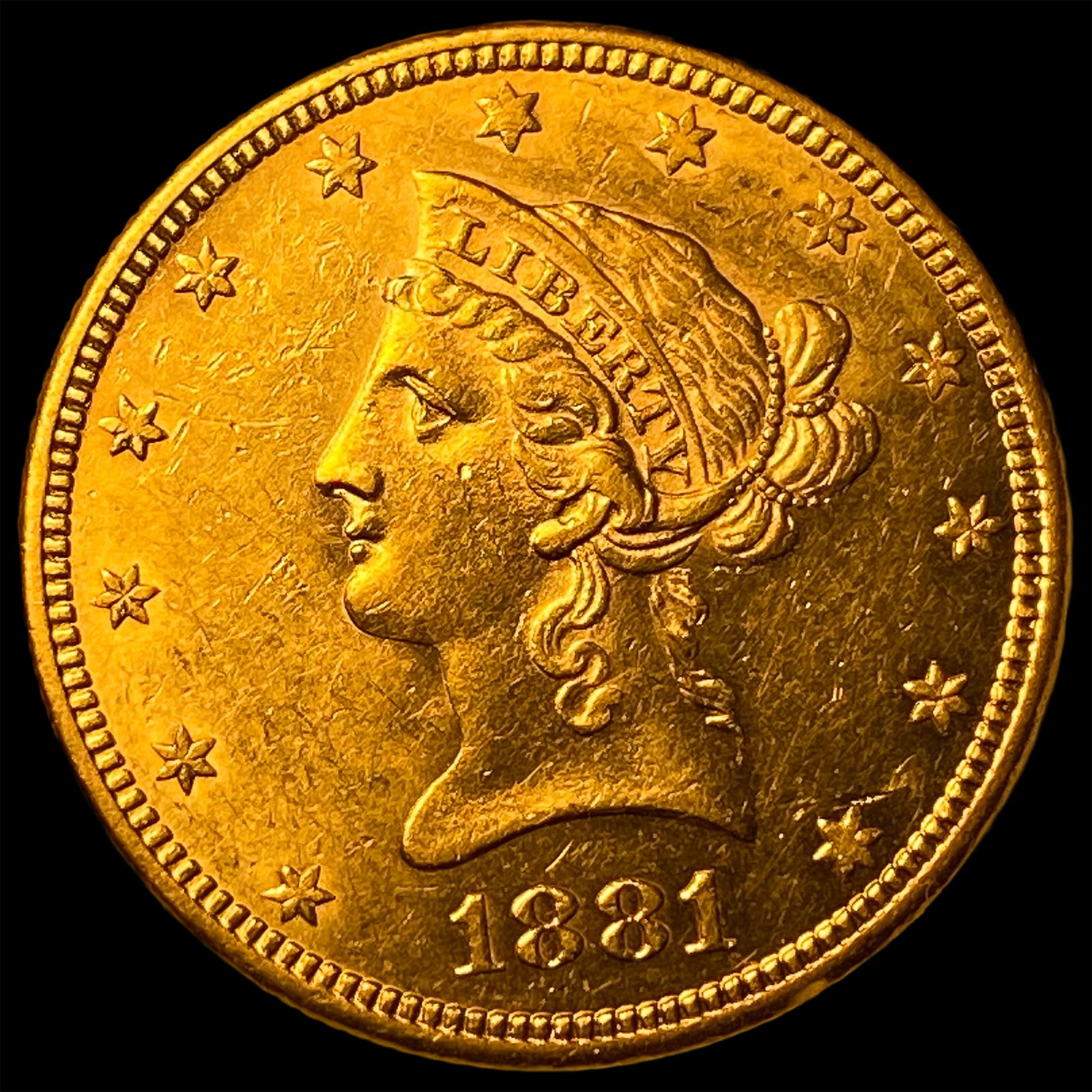 1881-S Gold $10 Liberty Head Eagle CHOICE BU: 1881-S Gold $10 Liberty Head Eagle CHOICE BU