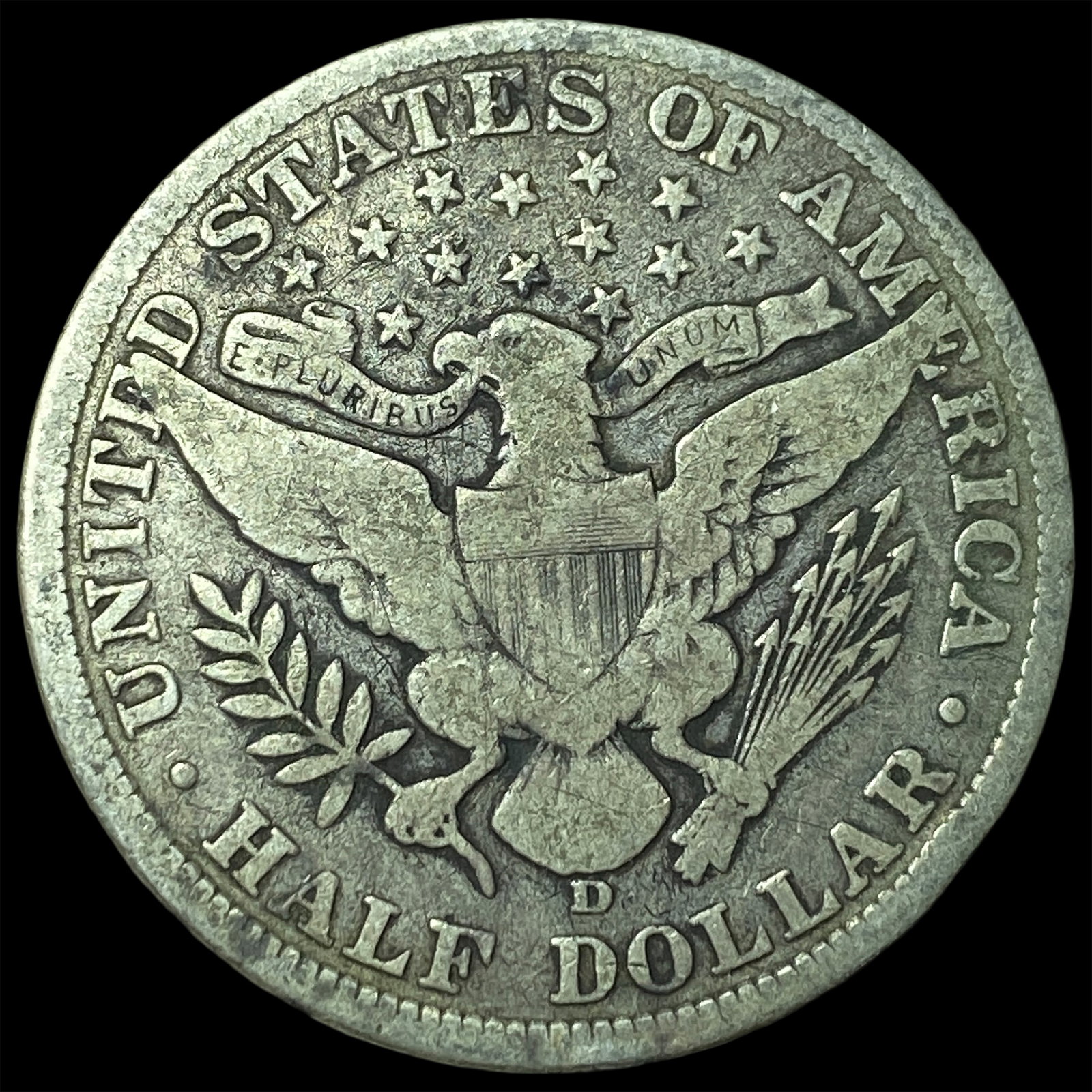 1908-D Silver Barber Half Dollar LIGHTLY CIRCULATED - 2