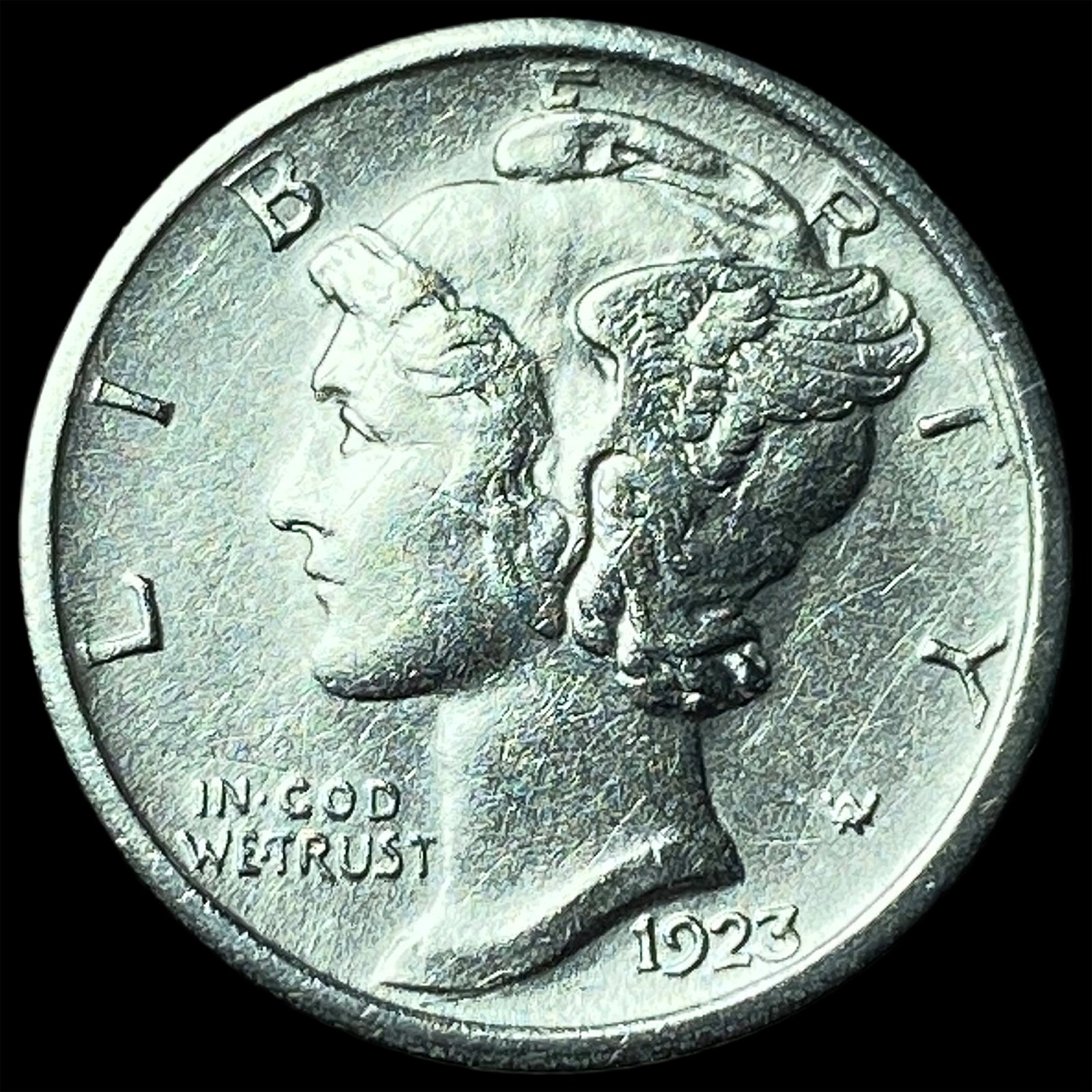 1923-S Silver Mercury Dime CLOSELY UNCIRCULATED: 1923-S Silver Mercury Dime CLOSELY UNCIRCULATED
