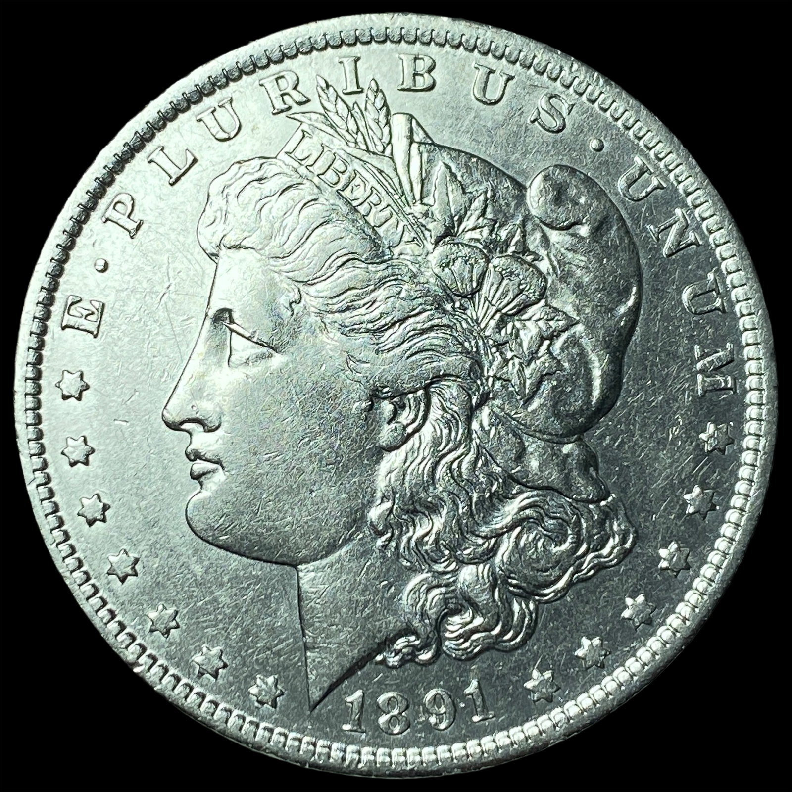 1891-S Silver Morgan Dollar CLOSELY UNCIRCULATED: 1891-S Silver Morgan Dollar CLOSELY UNCIRCULATED