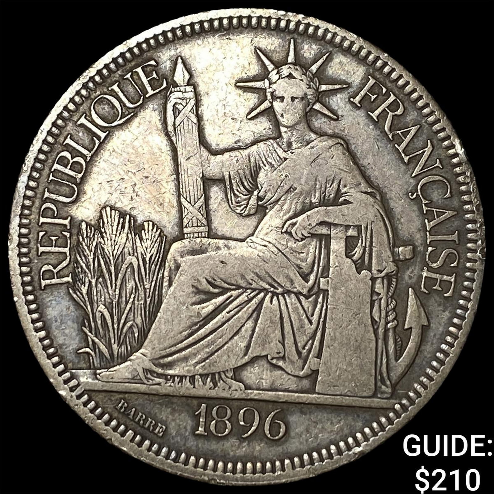 1896A French Indo-China Silver 5 Piastre (1 of 2)