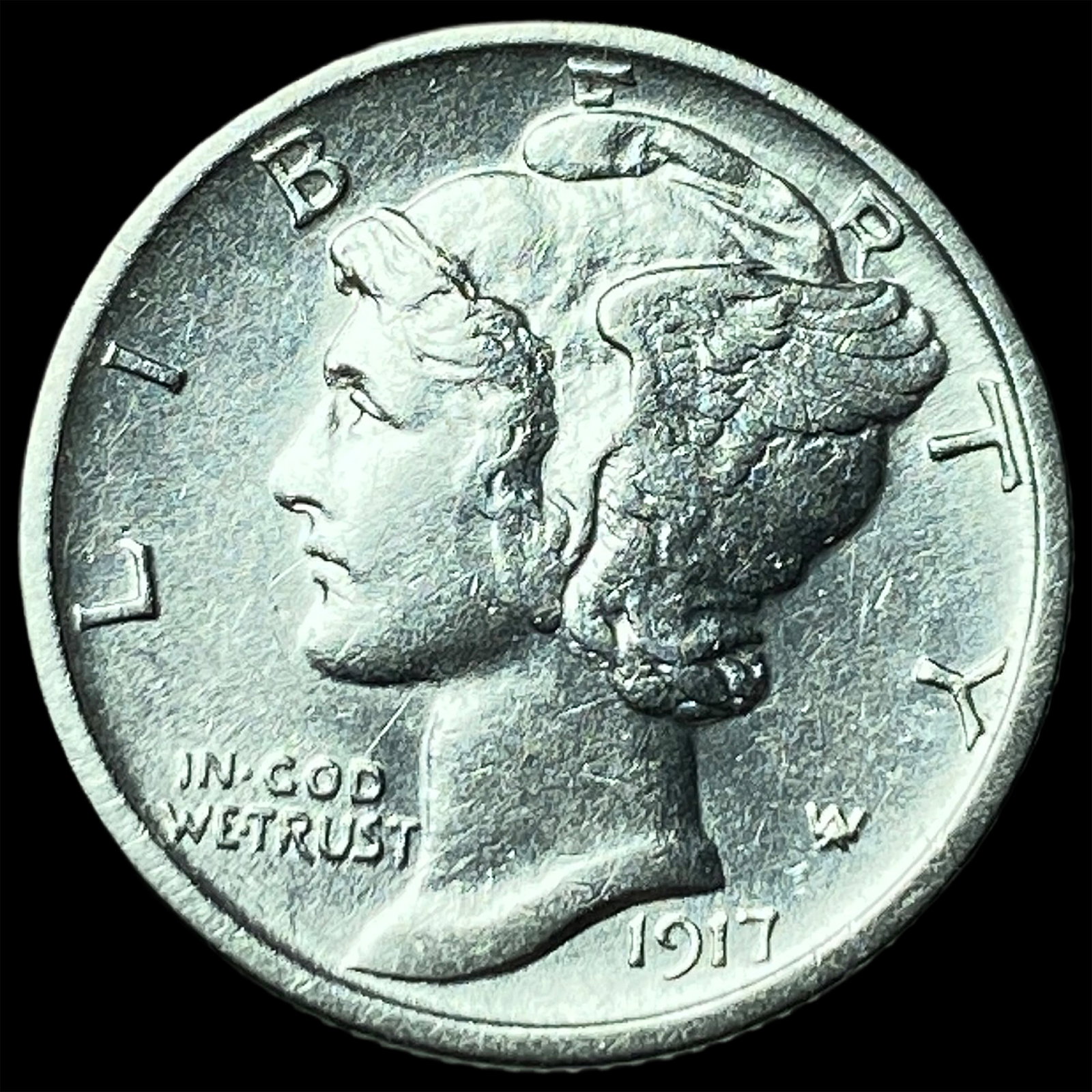 1917-S Silver Mercury Dime UNCIRCULATED: 1917-S Silver Mercury Dime UNCIRCULATED