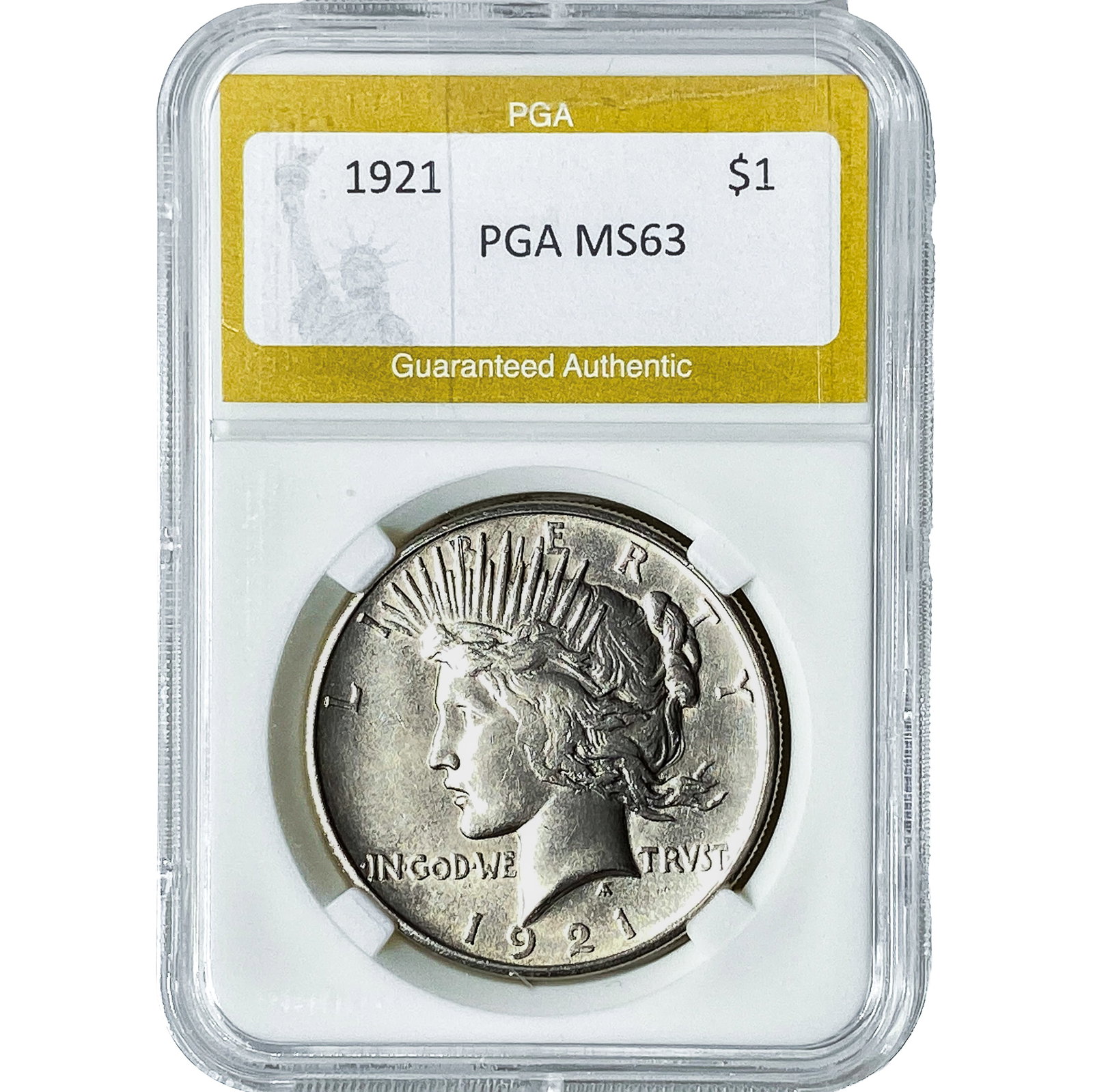 1921 Silver Peace Dollar PGA MS63 (1 of 2)