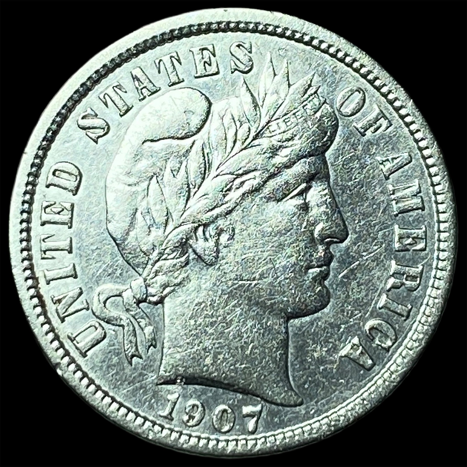 1907-D Silver Barber Dime UNCIRCULATED (1 of 2)