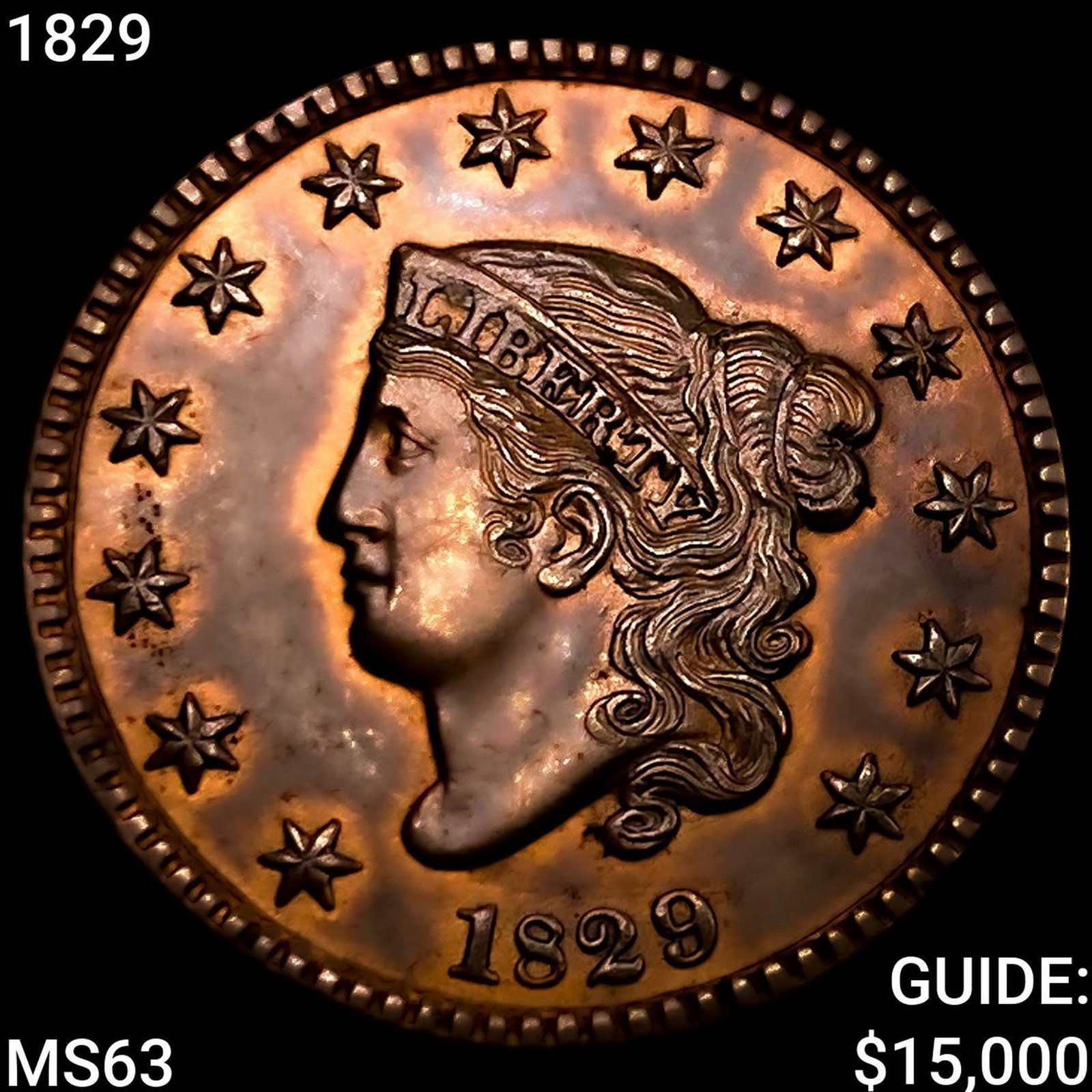 1829 Coronet Head Large Cent CHOICE BU: 1829 Coronet Head Large Cent CHOICE BU