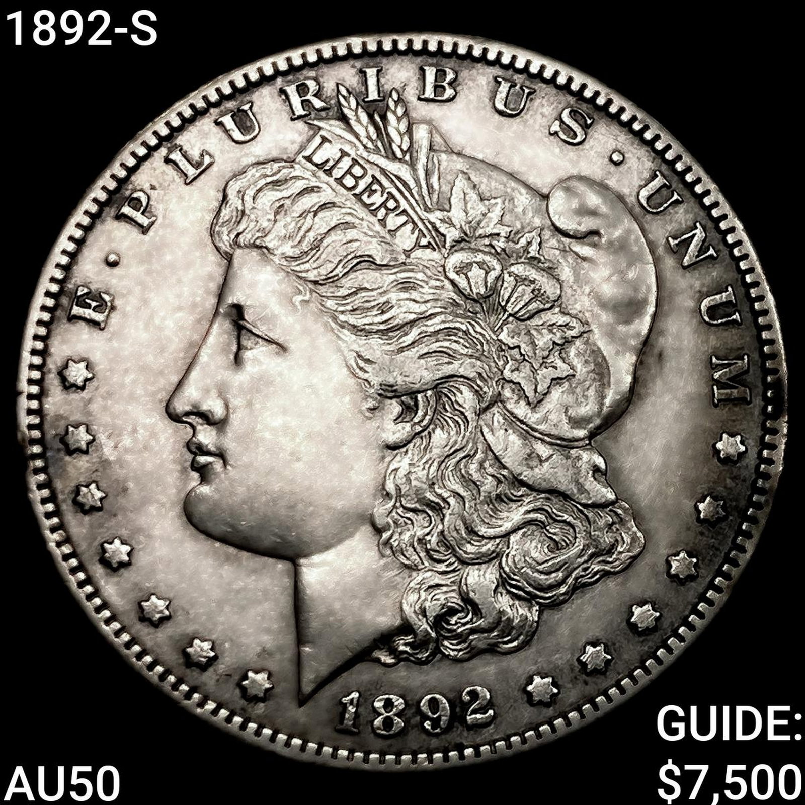 1892-S Morgan Silver Dollar CLOSELY UNCIRCULATED: 1892-S Morgan Silver Dollar CLOSELY UNCIRCULATED