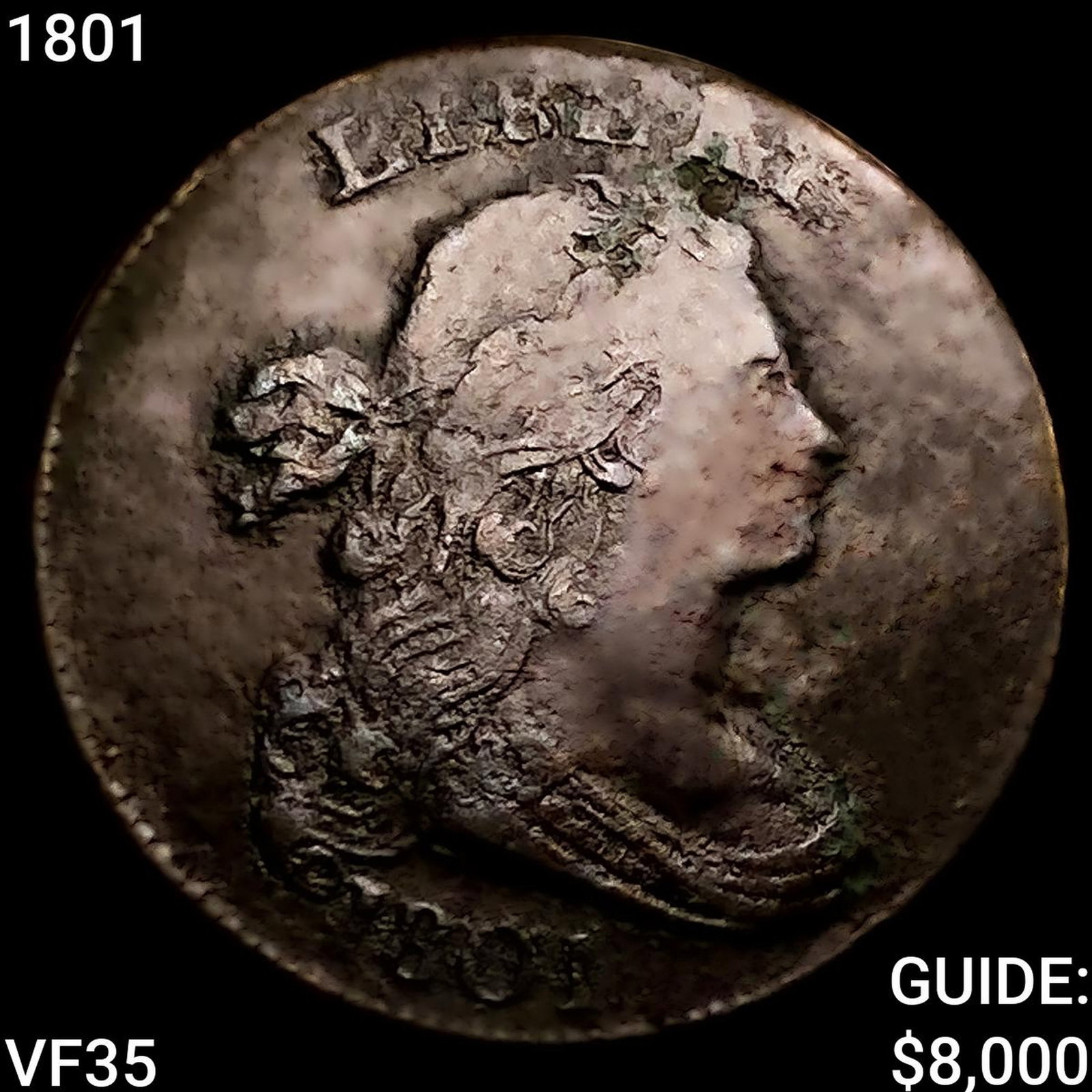1801 Draped Bust Large Cent ABOUT UNCIRCULATED: 1801 Draped Bust Large Cent ABOUT UNCIRCULATED