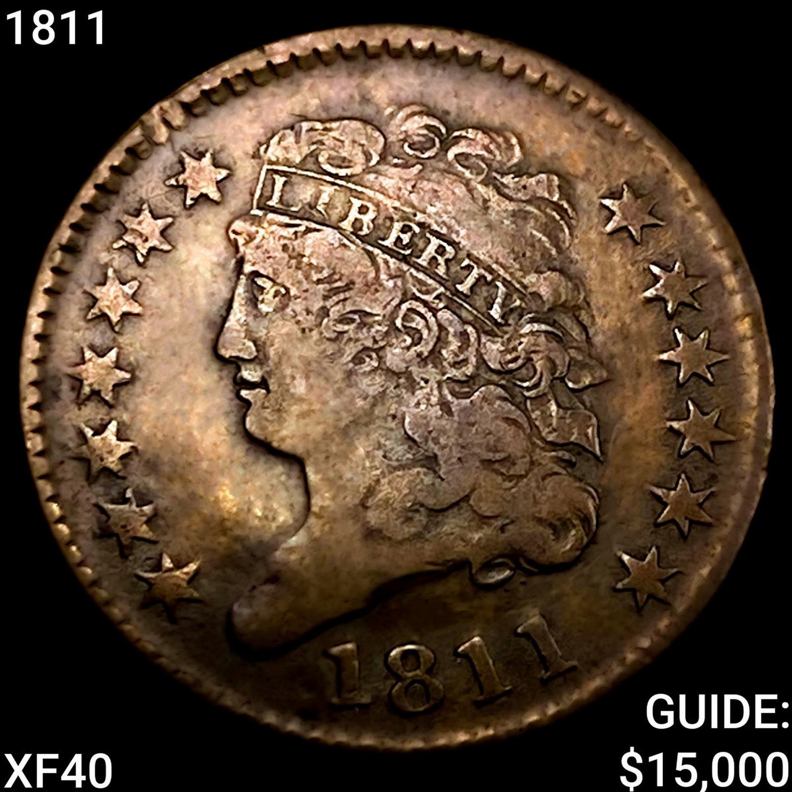 1811 Classic Head Half Cent NEARLY UNCIRCULATED: 1811 Classic Head Half Cent NEARLY UNCIRCULATED