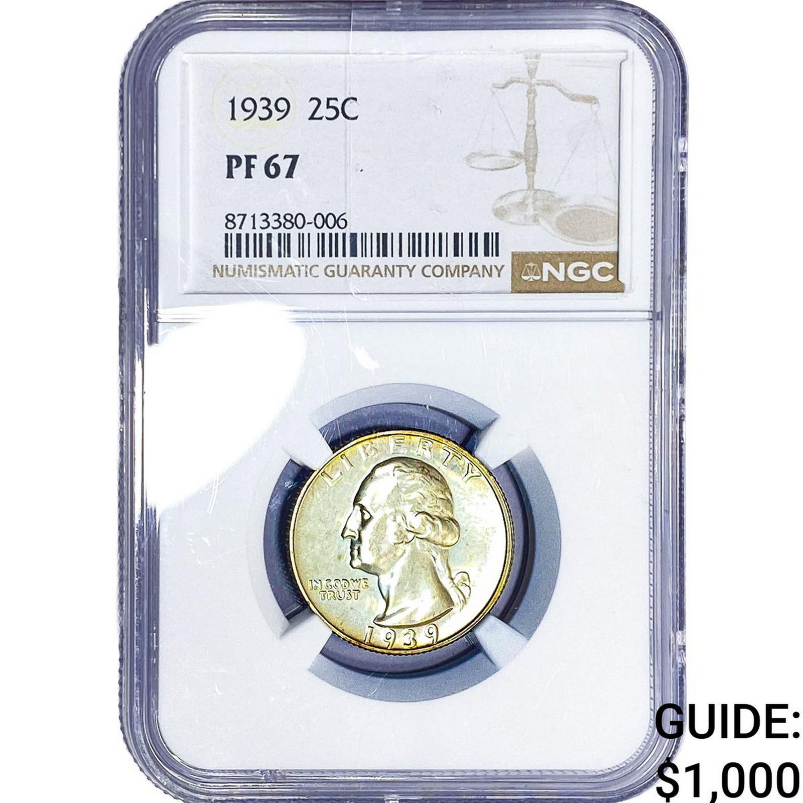 1939 Washington Silver Quarter NGC PF67: 1939 Washington Silver Quarter NGC PF67