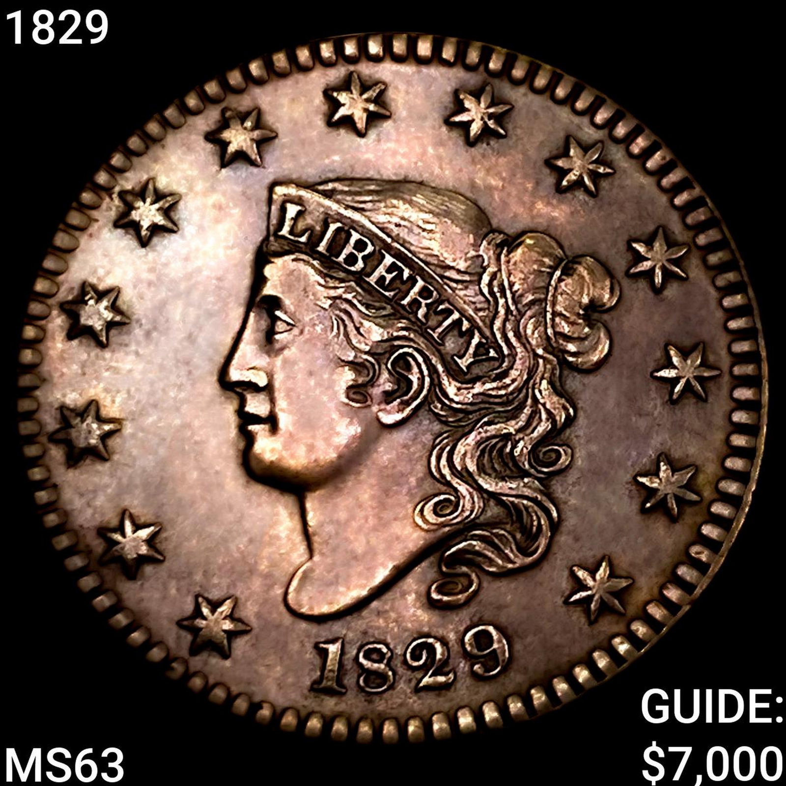 1829 Coronet Head Large Cent CHOICE BU: 1829 Coronet Head Large Cent CHOICE BU