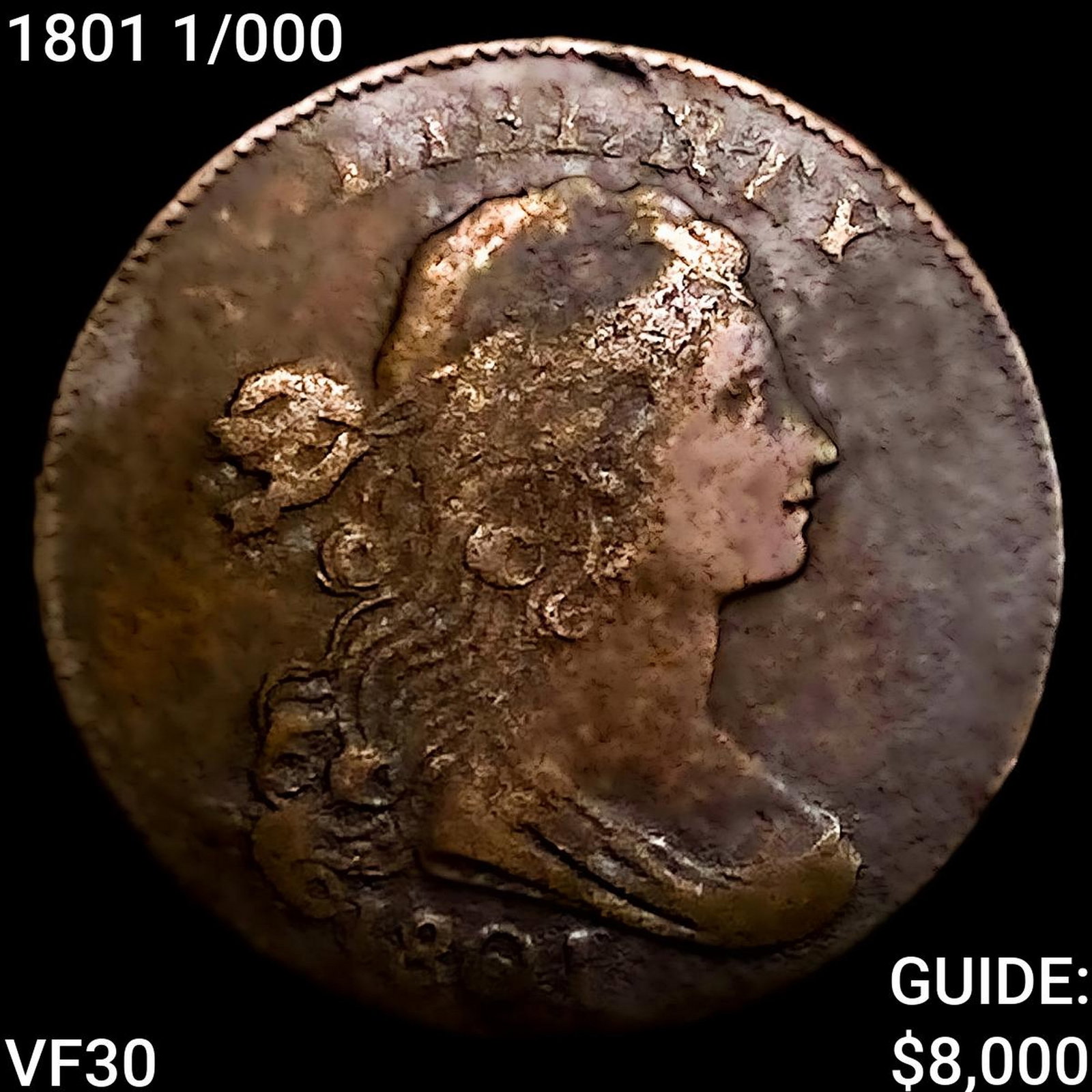 1801 1/000 Draped Bust Large Cent LIGHTLY CIRCULATED: 1801 1/000 Draped Bust Large Cent LIGHTLY CIRCULATED