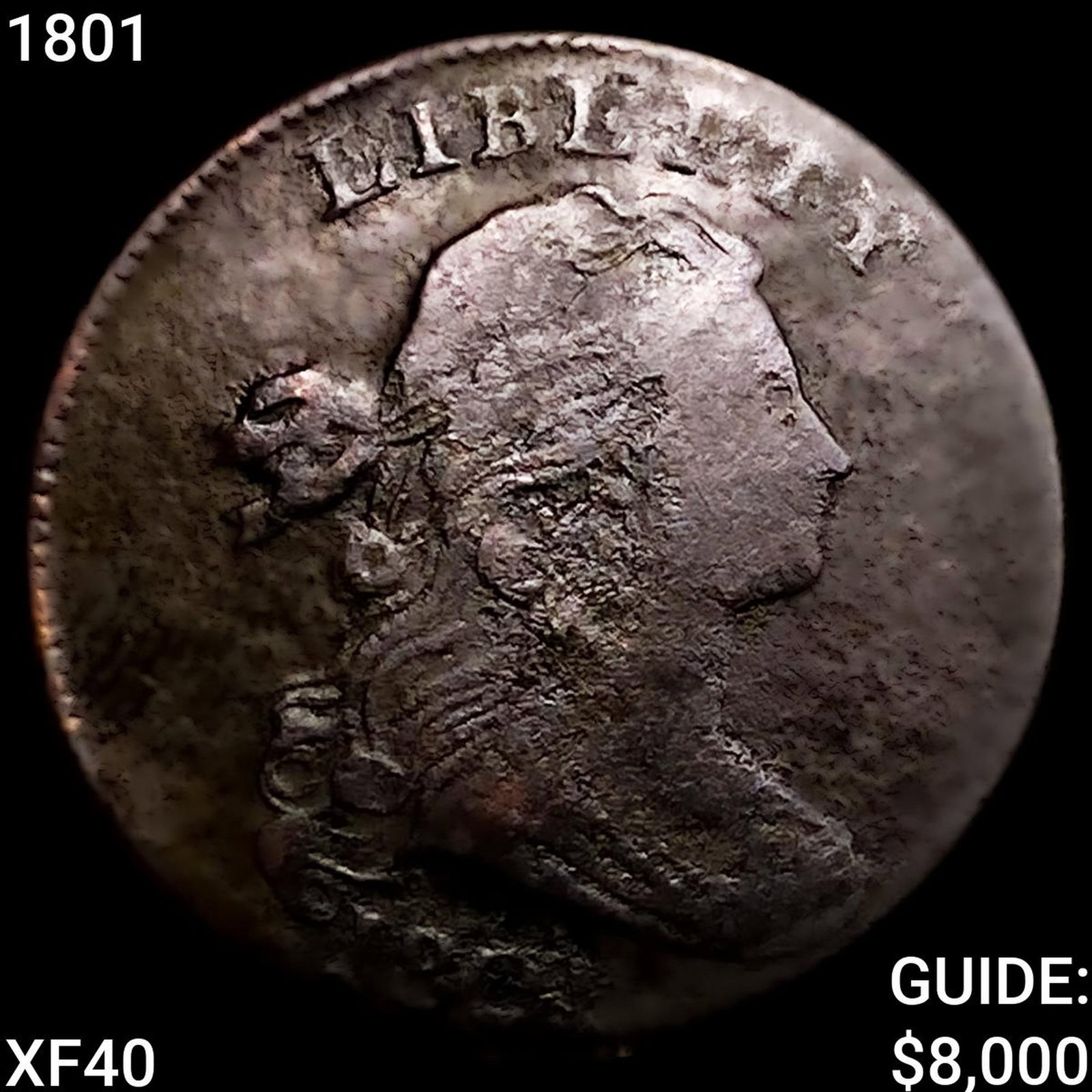 1801 Draped Bust Large Cent NEARLY UNCIRCULATED: 1801 Draped Bust Large Cent NEARLY UNCIRCULATED
