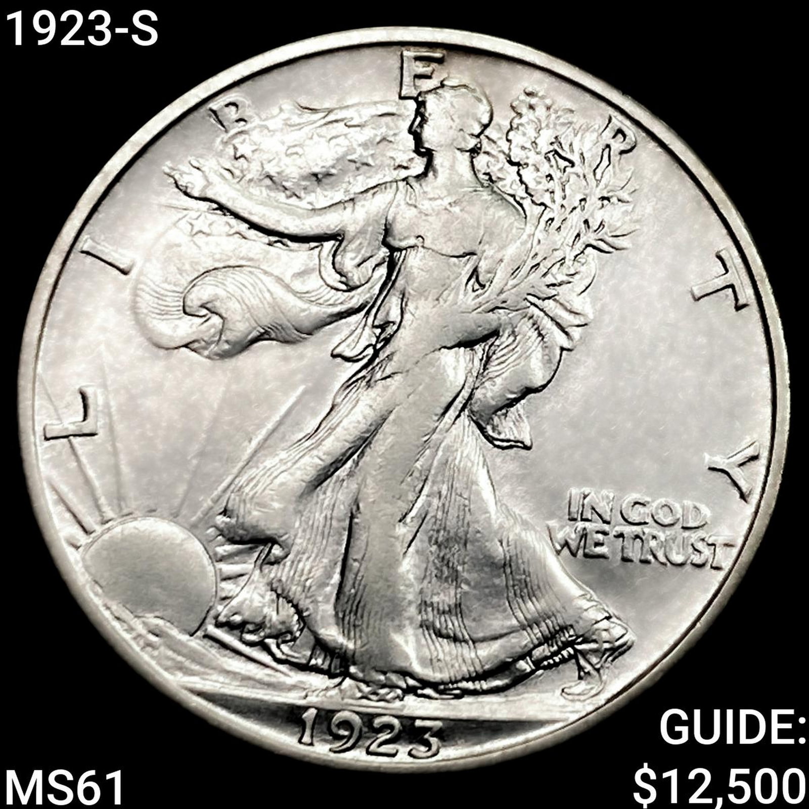 1923-S Walking Liberty Half Dollar UNCIRCULATED: 1923-S Walking Liberty Half Dollar UNCIRCULATED