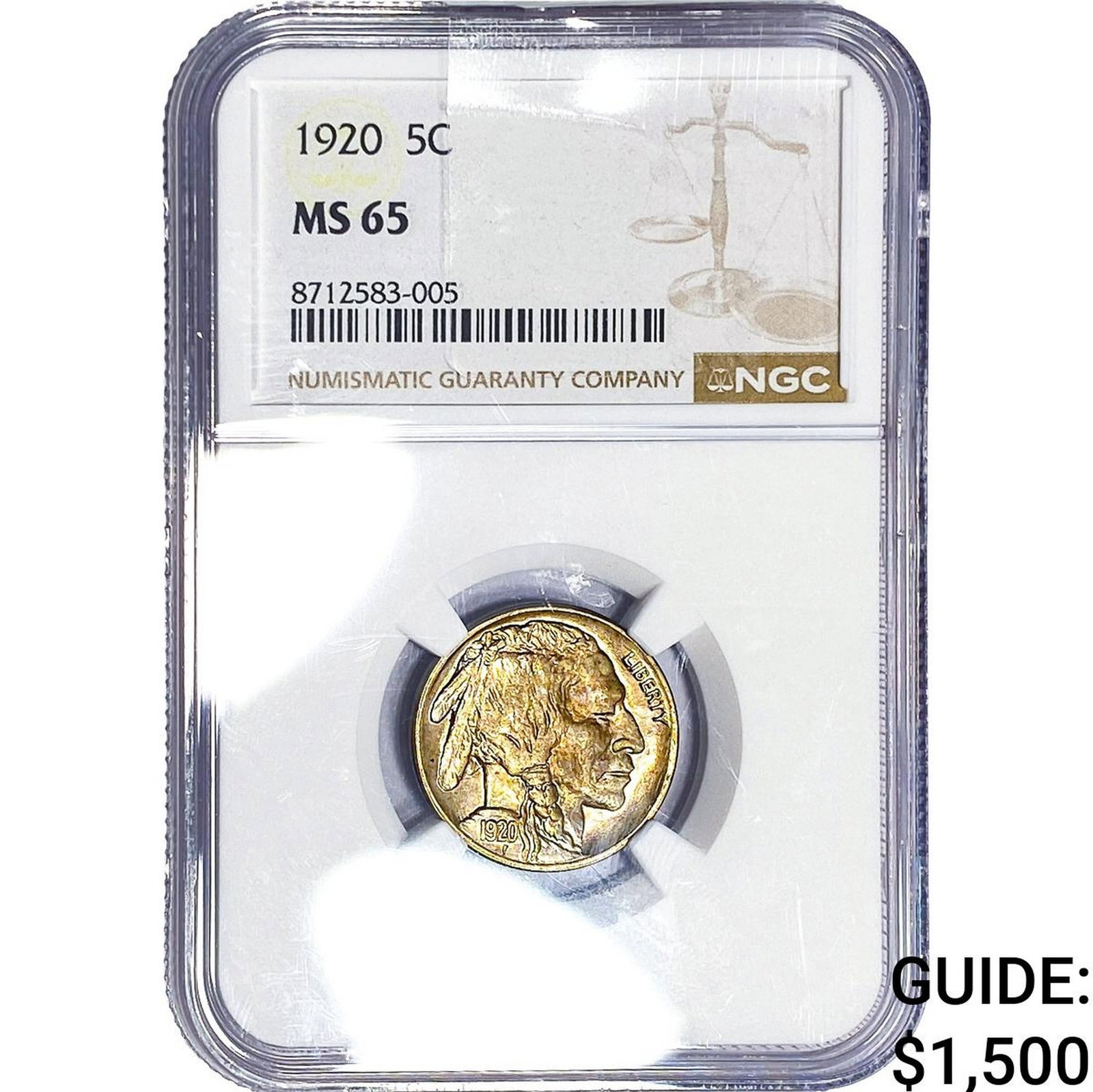 1920 Buffalo Nickel NGC MS65: 1920 Buffalo Nickel NGC MS65