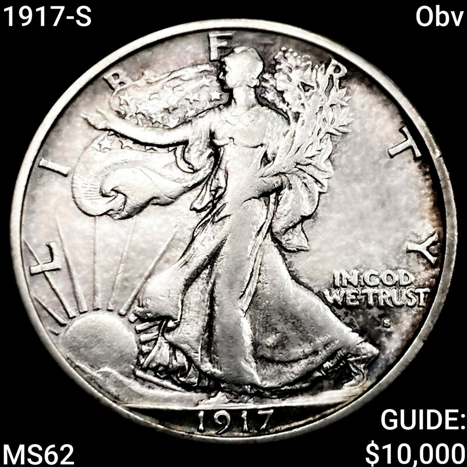 1917-S Obv Walking Liberty Half Dollar UNCIRCULATED: 1917-S Obv Walking Liberty Half Dollar UNCIRCULATED