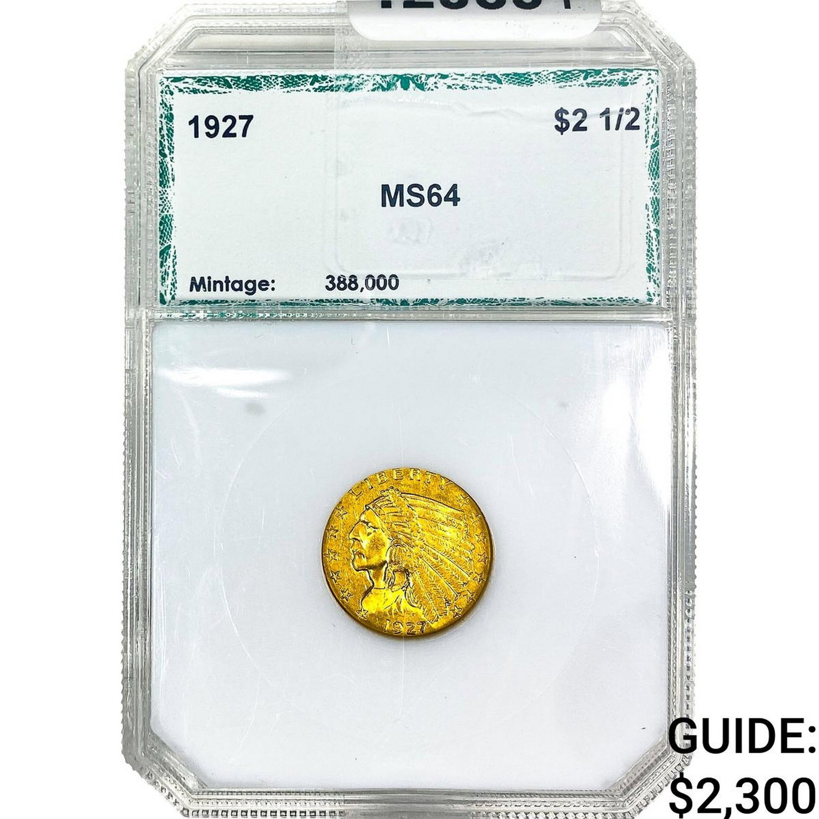 1927 $2.50 Gold Quarter Eagle PCI MS64: 1927 $2.50 Gold Quarter Eagle PCI MS64