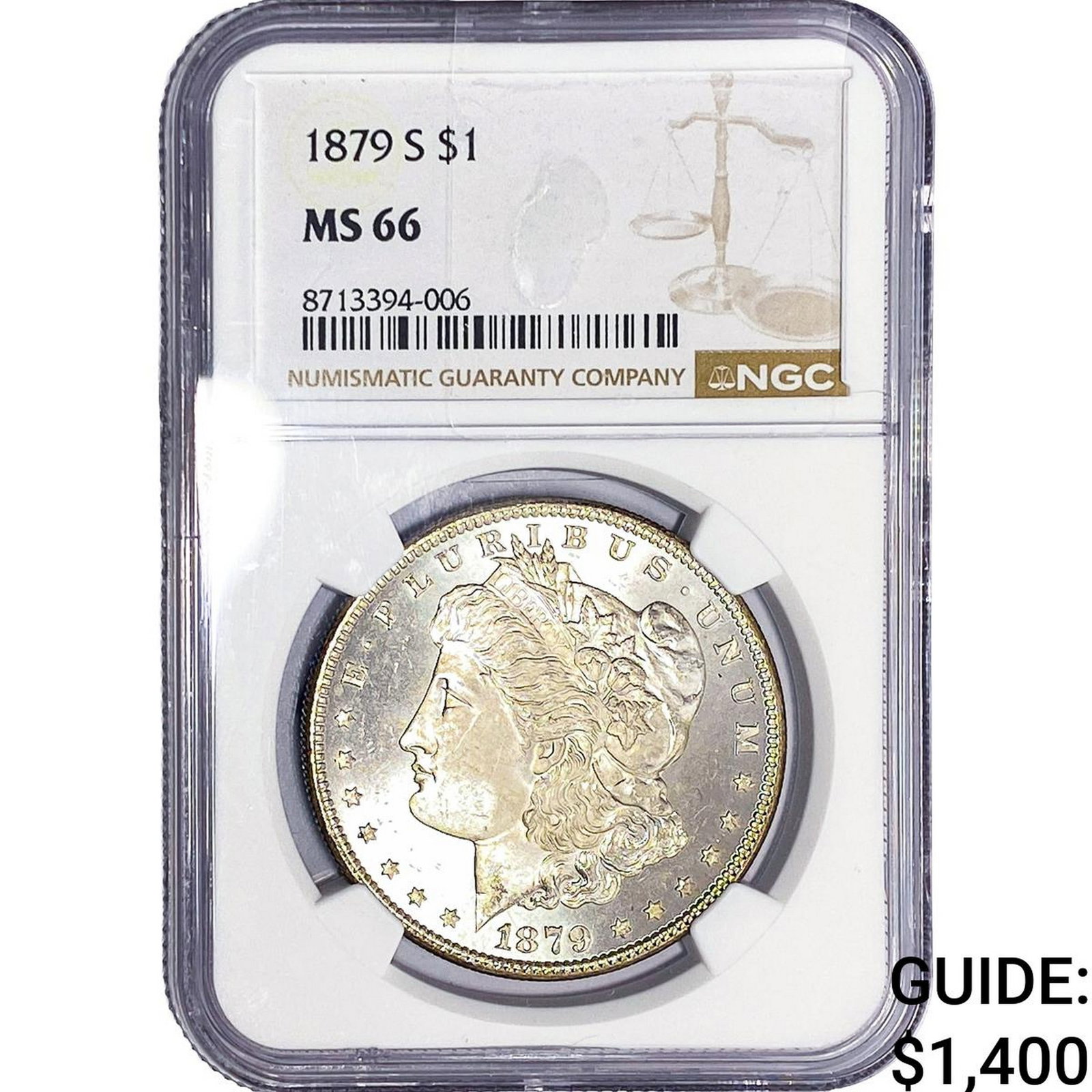 1879-S Morgan Silver Dollar NGC MS66: 1879-S Morgan Silver Dollar NGC MS66