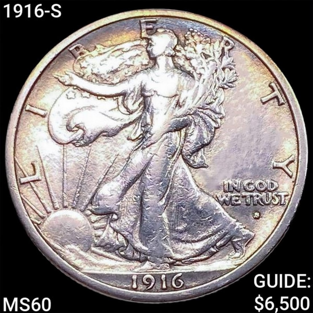 1916-S Walking Liberty Half Dollar UNCIRCULATED (1 of 2)