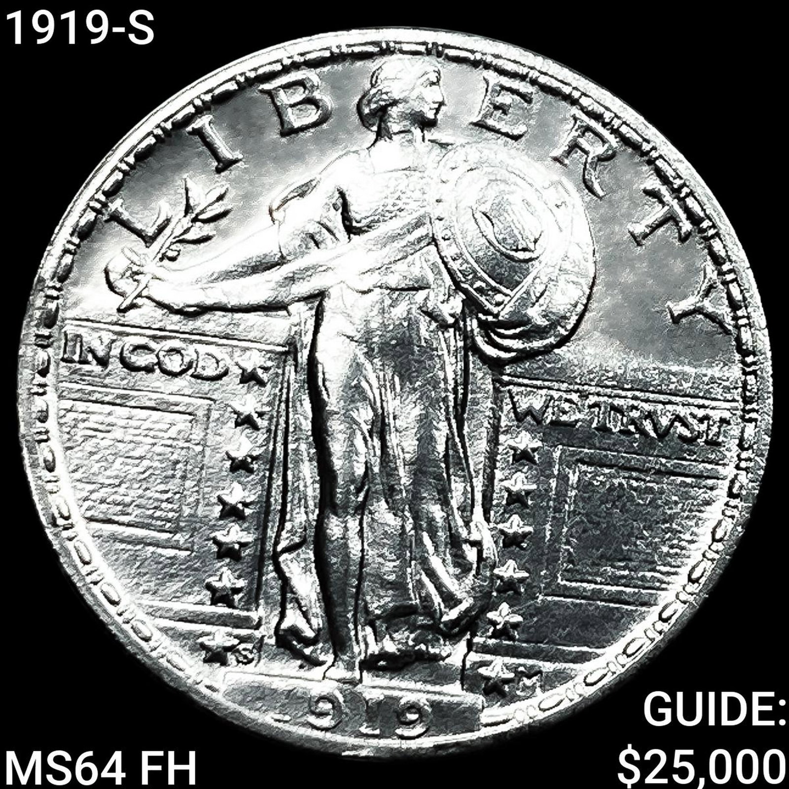 1919-S Standing Liberty Quarter CHOICE BU: 1919-S Standing Liberty Quarter CHOICE BU