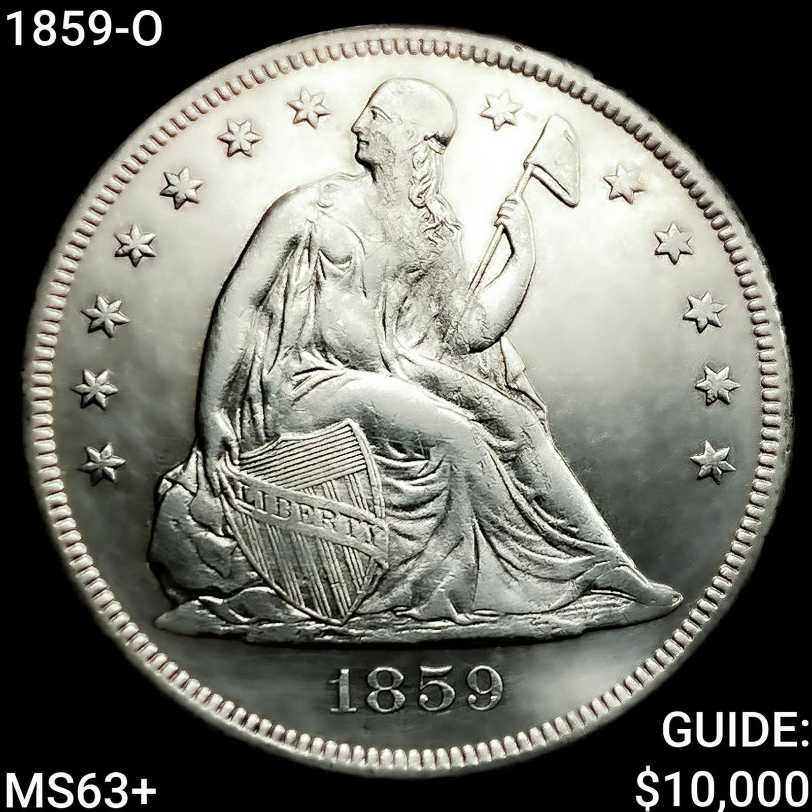 1859-O Seated Liberty Dollar CHOICE BU+: 1859-O Seated Liberty Dollar CHOICE BU+