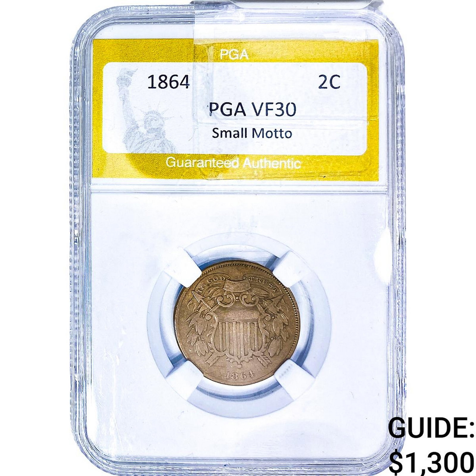 1864 Two Cent Piece PGA VF30: 1864 Two Cent Piece PGA VF30