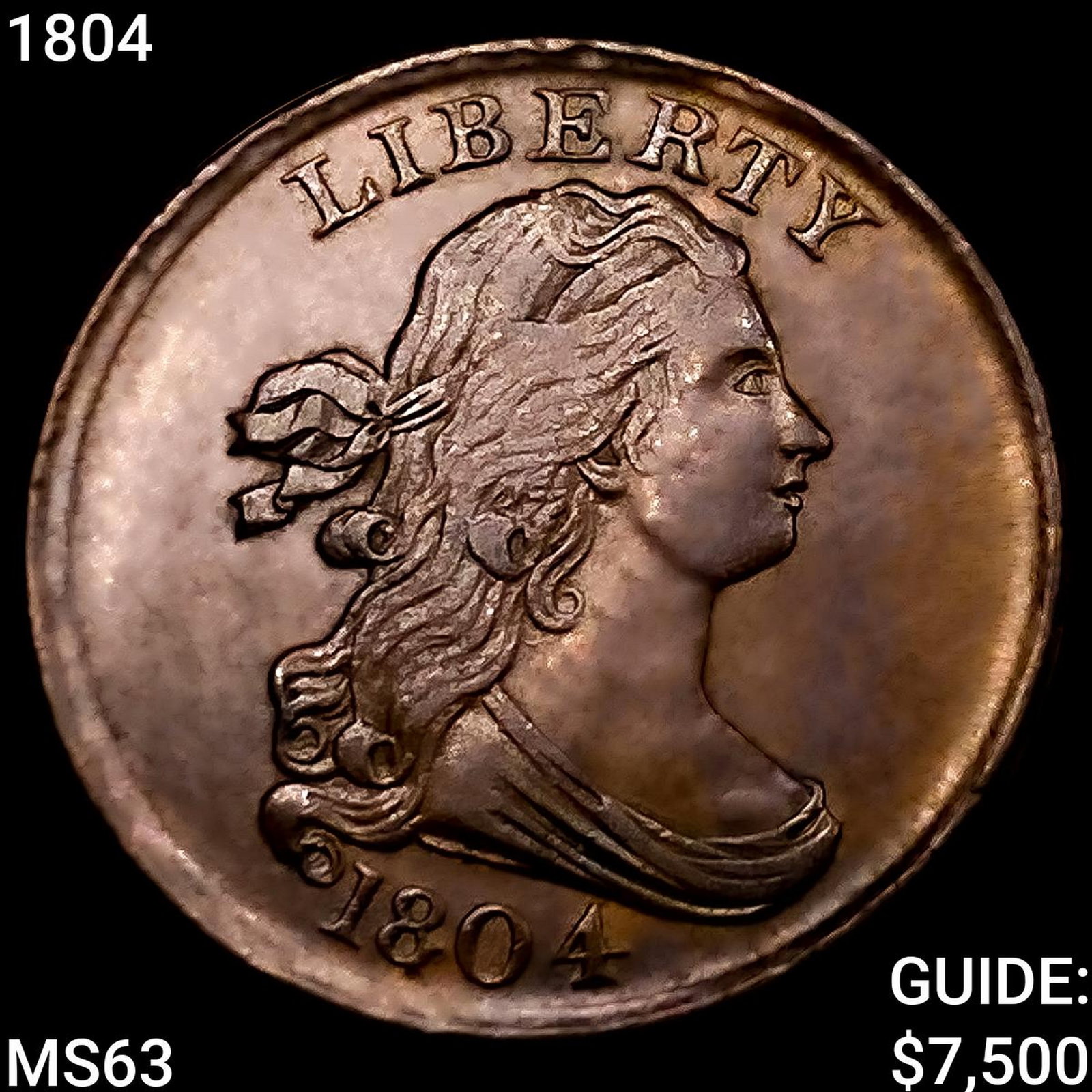 1804 Draped Bust Half Cent CHOICE BU: 1804 Draped Bust Half Cent CHOICE BU
