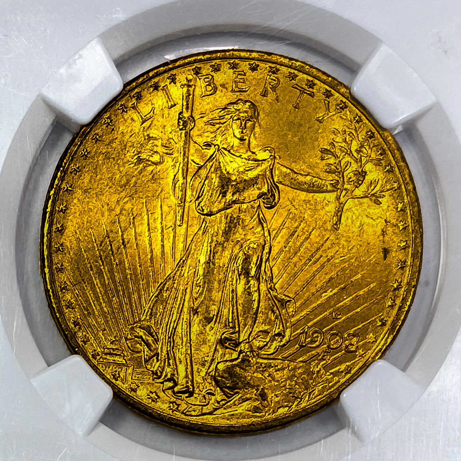 1908-D $20 Gold Double Eagle NGC MS64 - 3