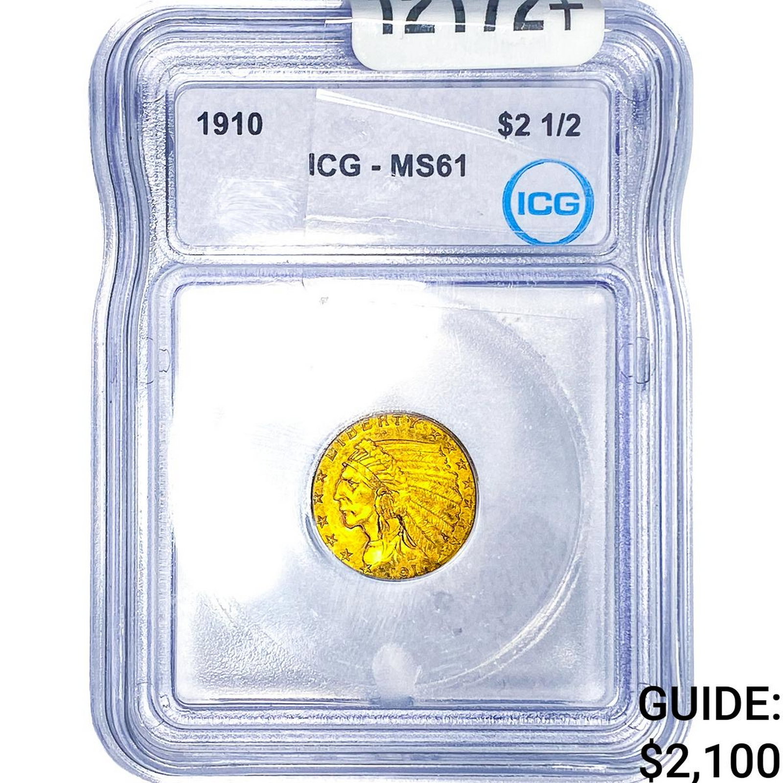 1910 $2.50 Gold Quarter Eagle ICG MS61: 1910 $2.50 Gold Quarter Eagle ICG MS61