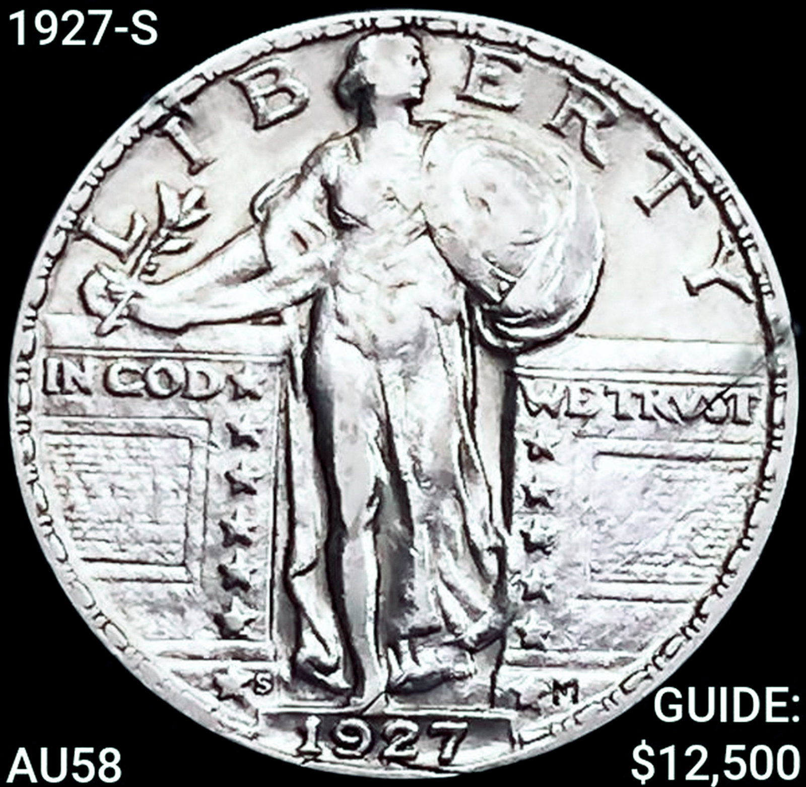 1927-S Standing Liberty Quarter CHOICE AU: 1927-S Standing Liberty Quarter CHOICE AU