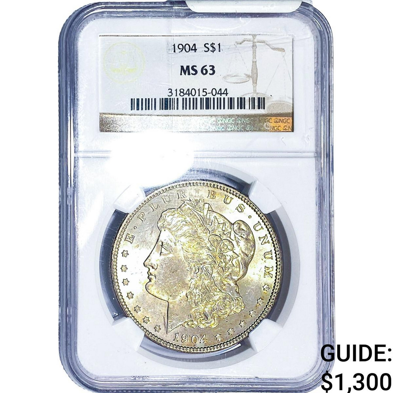 1904 Morgan Silver Dollar NGC MS63: 1904 Morgan Silver Dollar NGC MS63