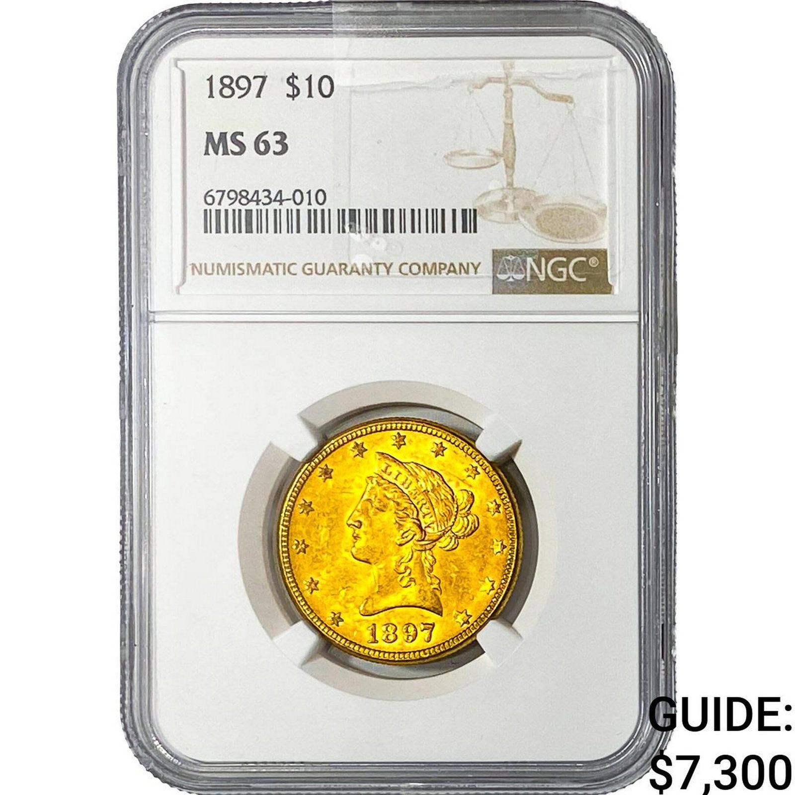 1897 $10 Gold Eagle NGC MS63: 1897 $10 Gold Eagle NGC MS63