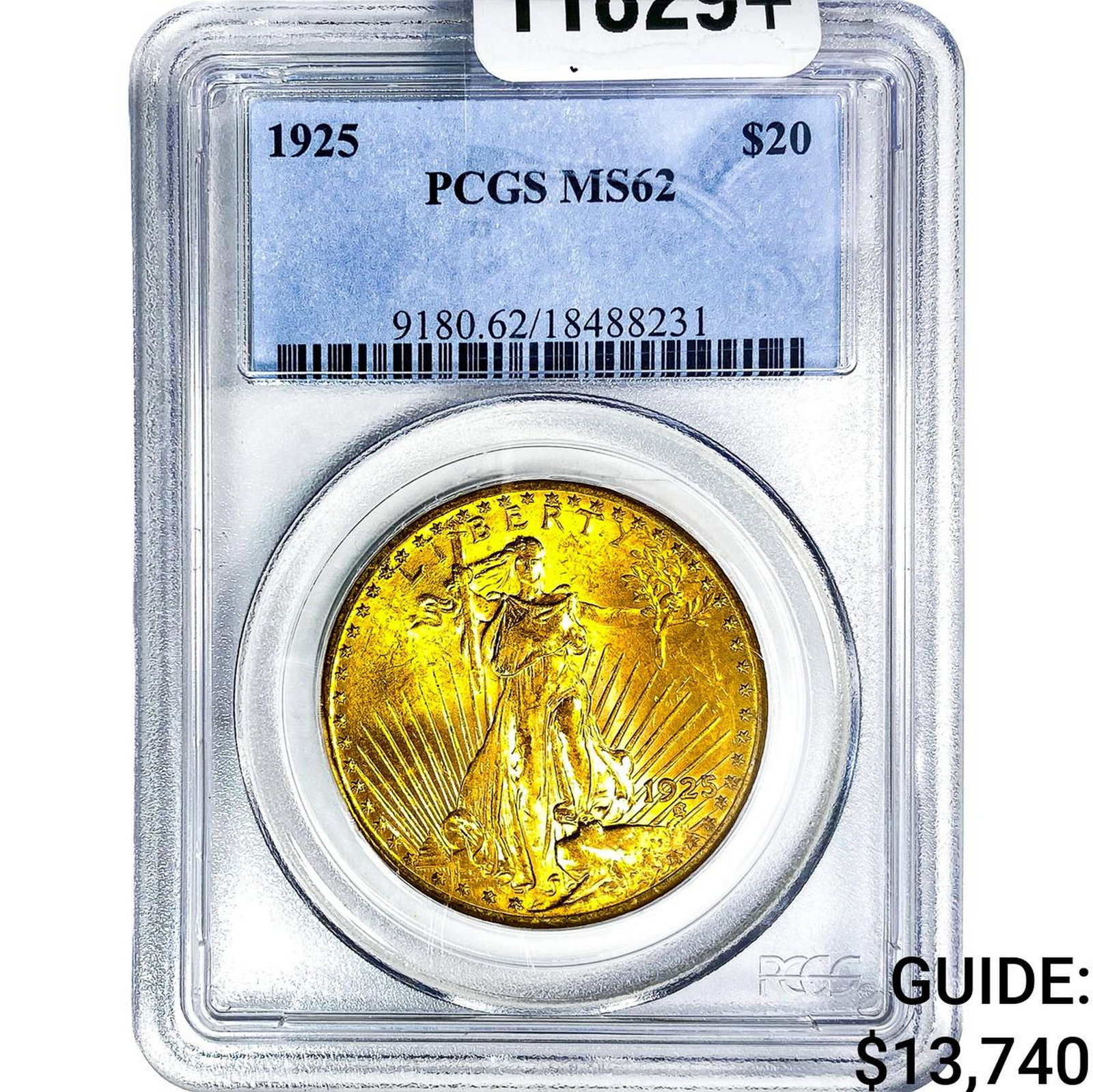 1925 $20 Gold Double Eagle PCGS MS62: 1925 $20 Gold Double Eagle PCGS MS62