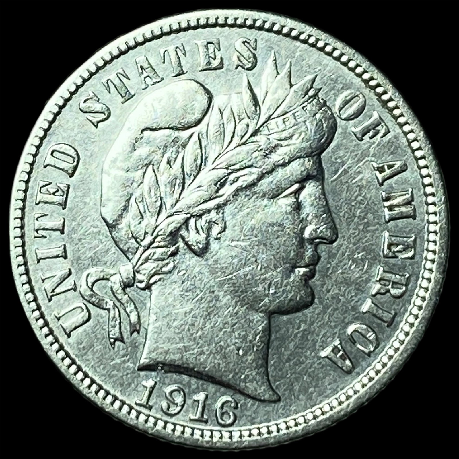 1916-S Silver Barber Dime CHOICE AU: 1916-S Silver Barber Dime CHOICE AU