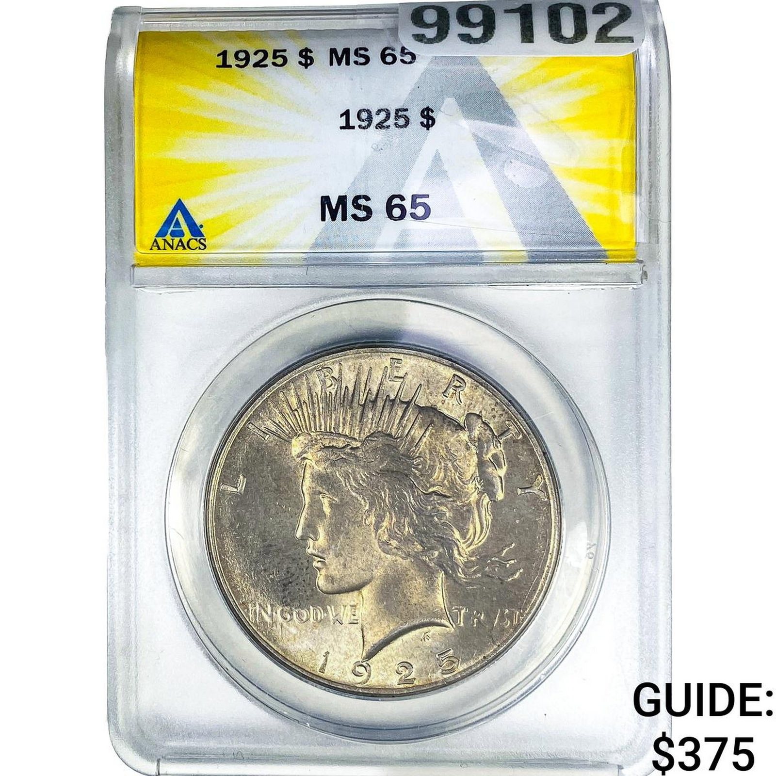 1925 Silver Peace Dollar ANACS MS65: 1925 Silver Peace Dollar ANACS MS65