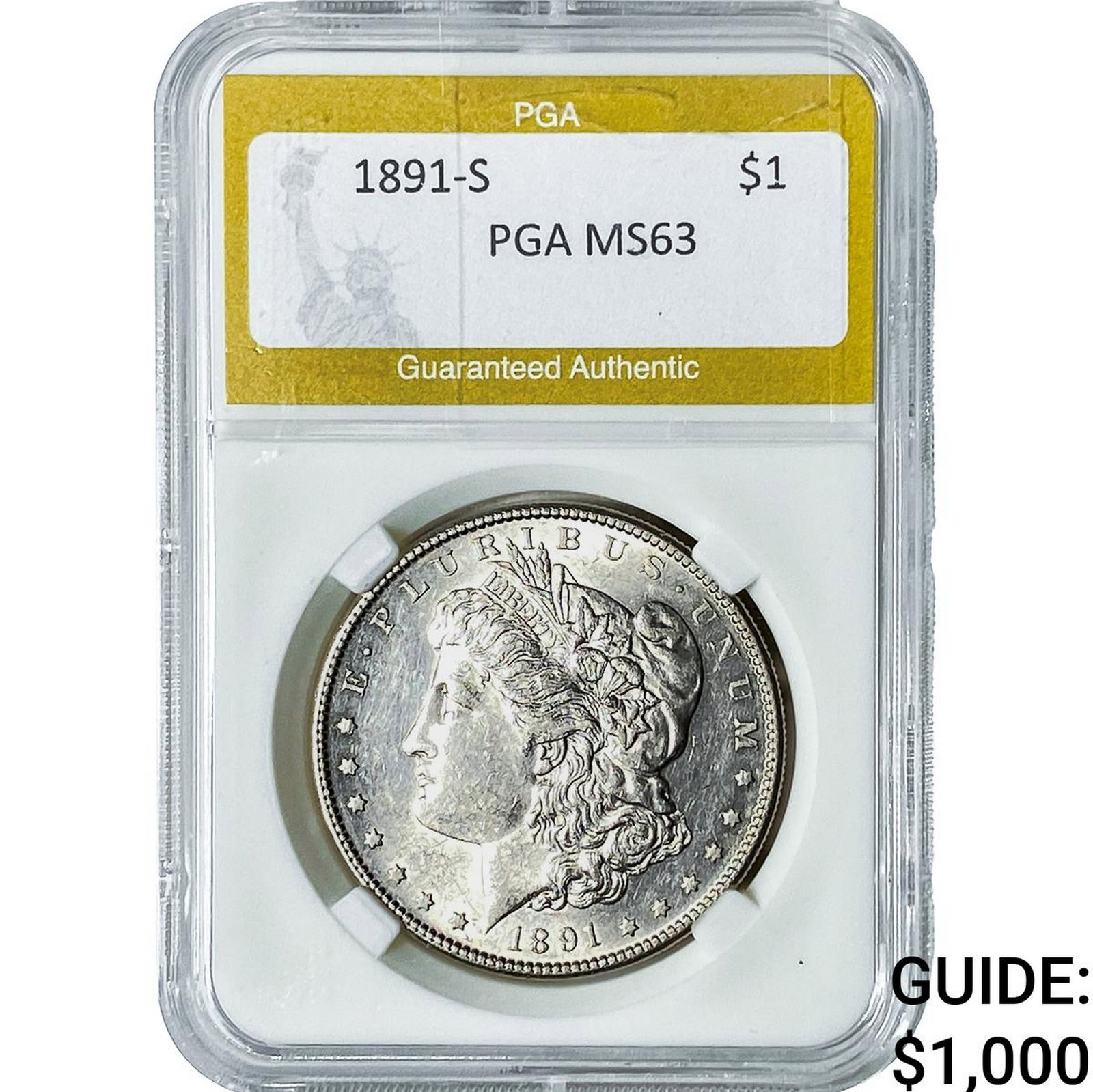 1891-S Morgan Silver Dollar PGA MS63 (1 of 2)