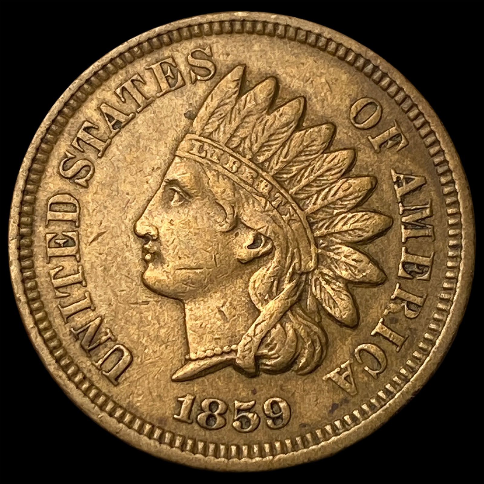 1859 Indian Head Cent CLOSELY UNCIRCULATED: 1859 Indian Head Cent CLOSELY UNCIRCULATED