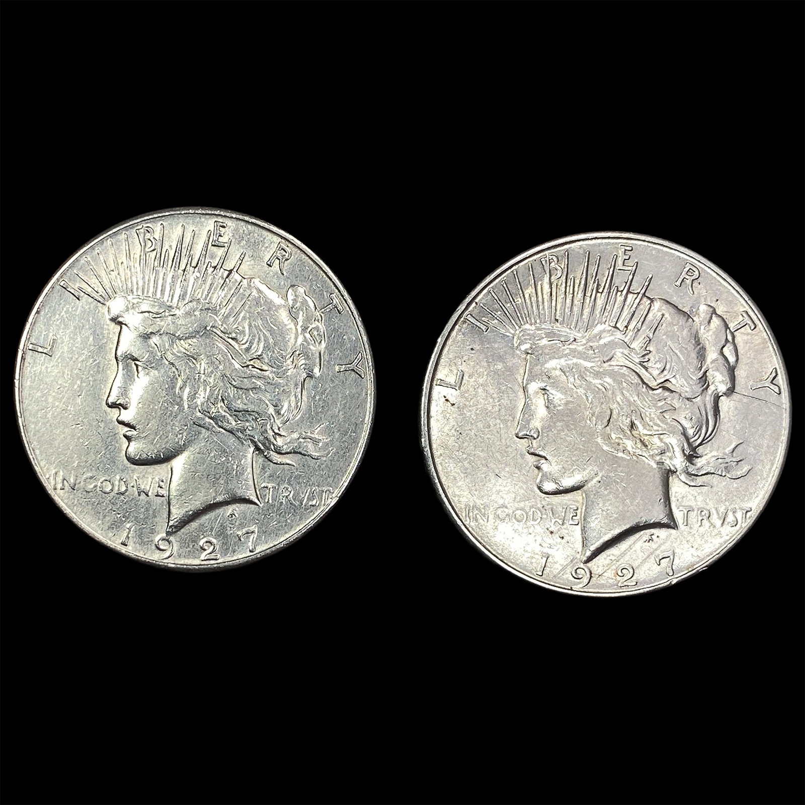 [2 Coins] 1927 Silver Peace Dollar: [2 Coins] 1927 Silver Peace Dollar