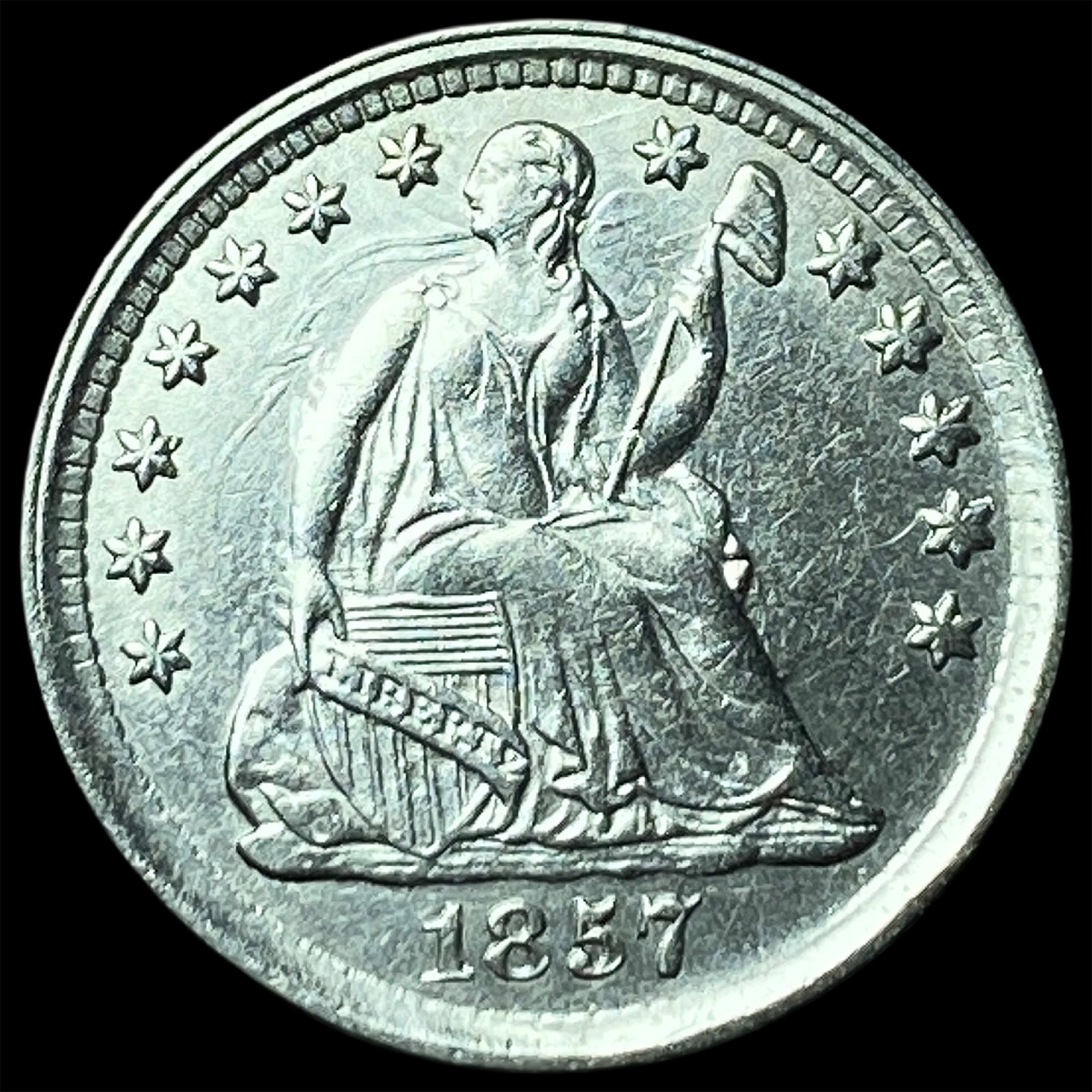 1857 Silver Half Dime UNCIRCULATED: 1857 Silver Half Dime UNCIRCULATED