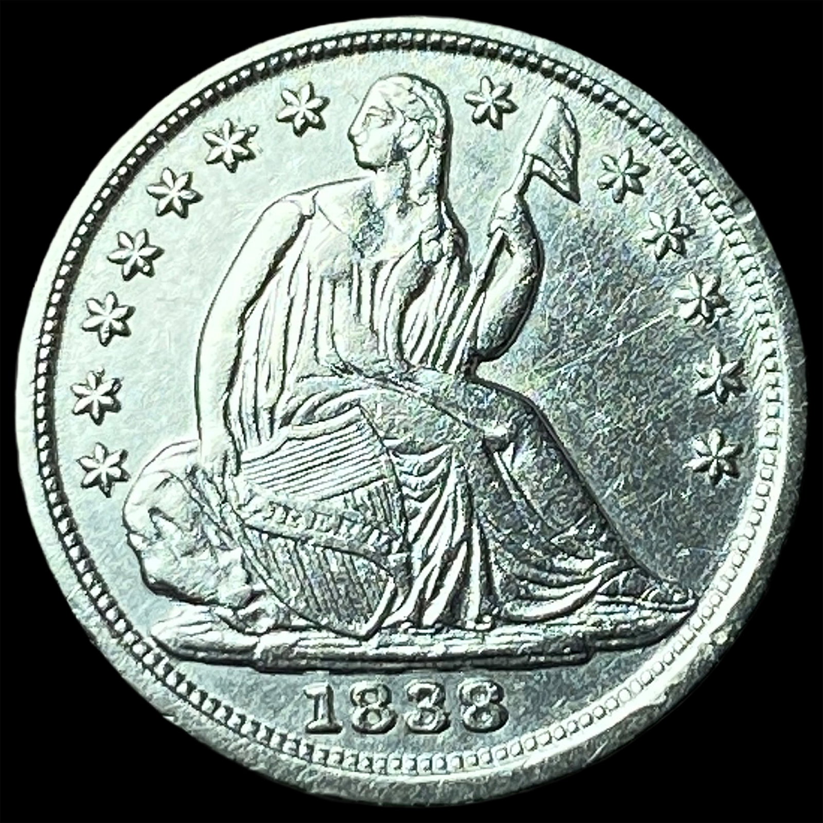 1838 Seated Liberty Half Dime GEM BU: 1838 Seated Liberty Half Dime GEM BU
