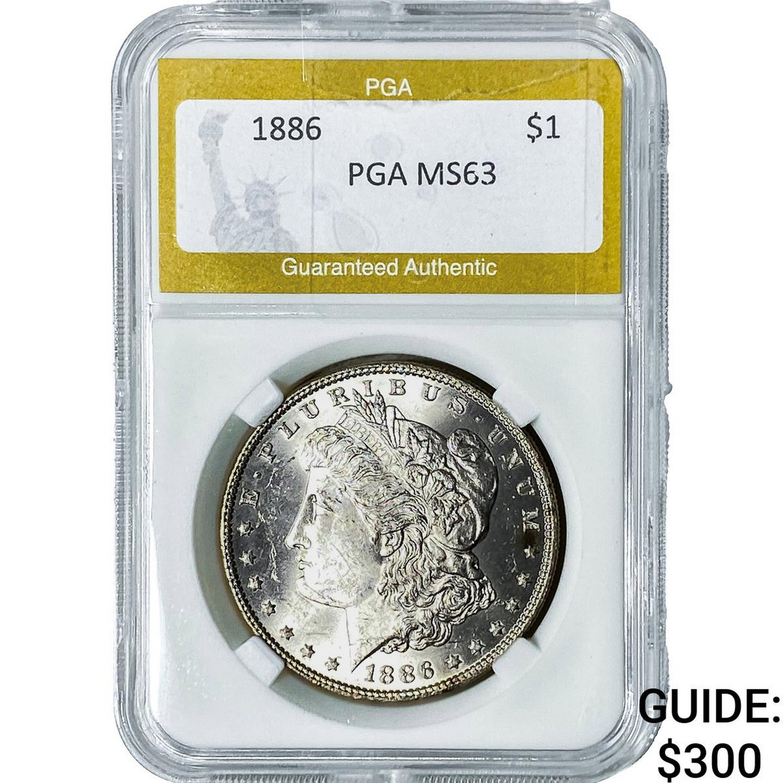1886 Morgan Silver Dollar PGA MS63: 1886 Morgan Silver Dollar PGA MS63