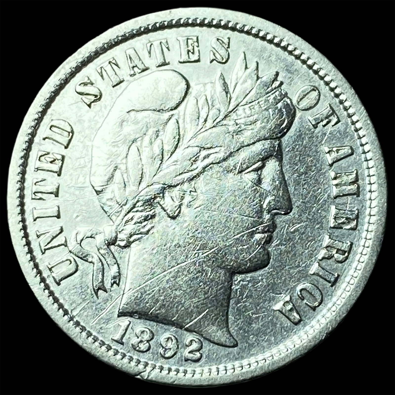 1892 Silver Barber Dime UNCIRCULATED: 1892 Silver Barber Dime UNCIRCULATED