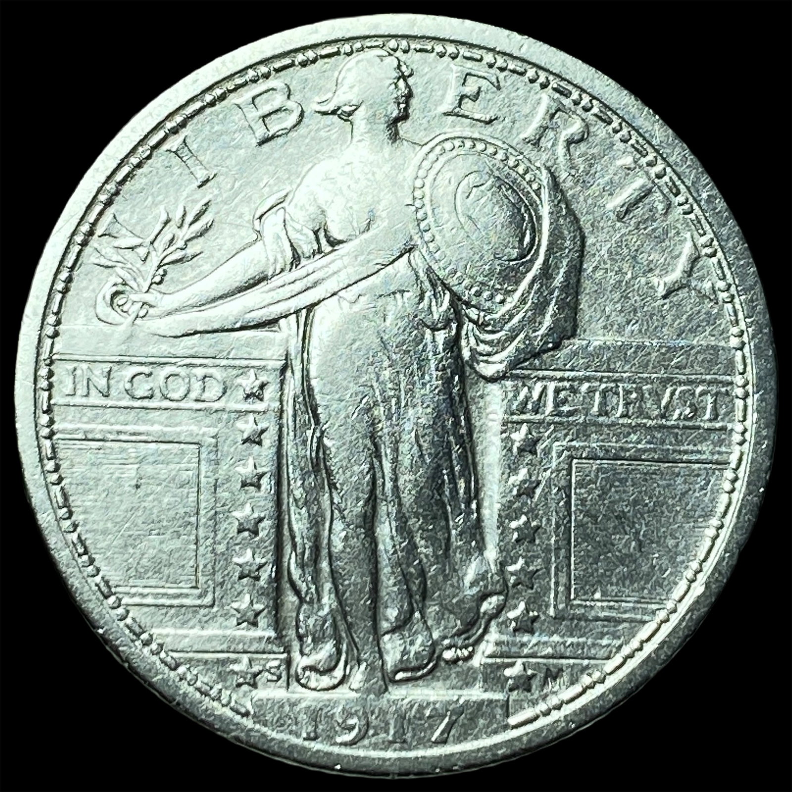 1917-S Type 1 Standing Liberty Quarter CLOSELY UNCIRCULATED: 1917-S Type 1 Standing Liberty Quarter CLOSELY UNCIRCULATED