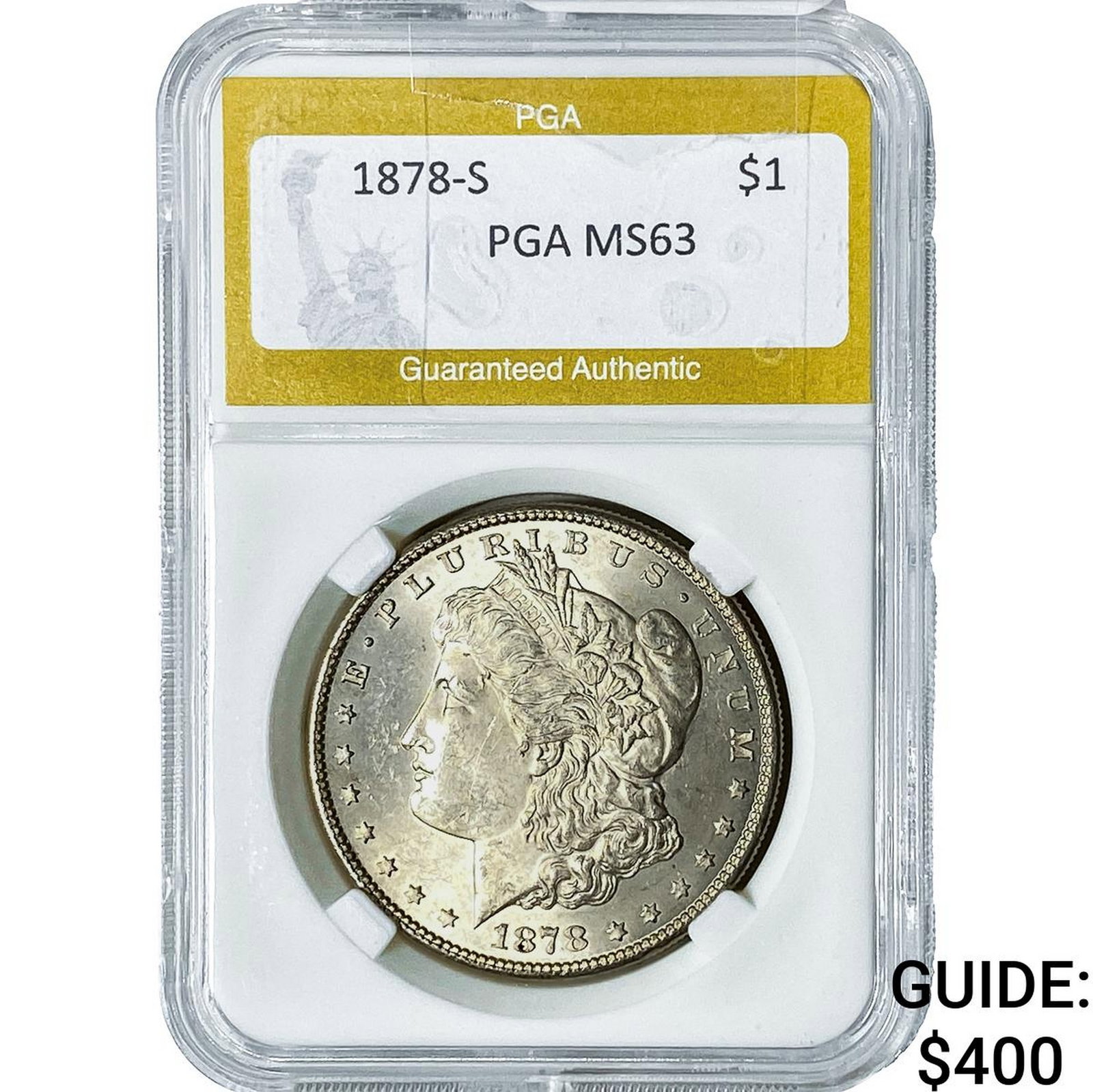 1878-S Morgan Silver Dollar PGA MS63: 1878-S Morgan Silver Dollar PGA MS63