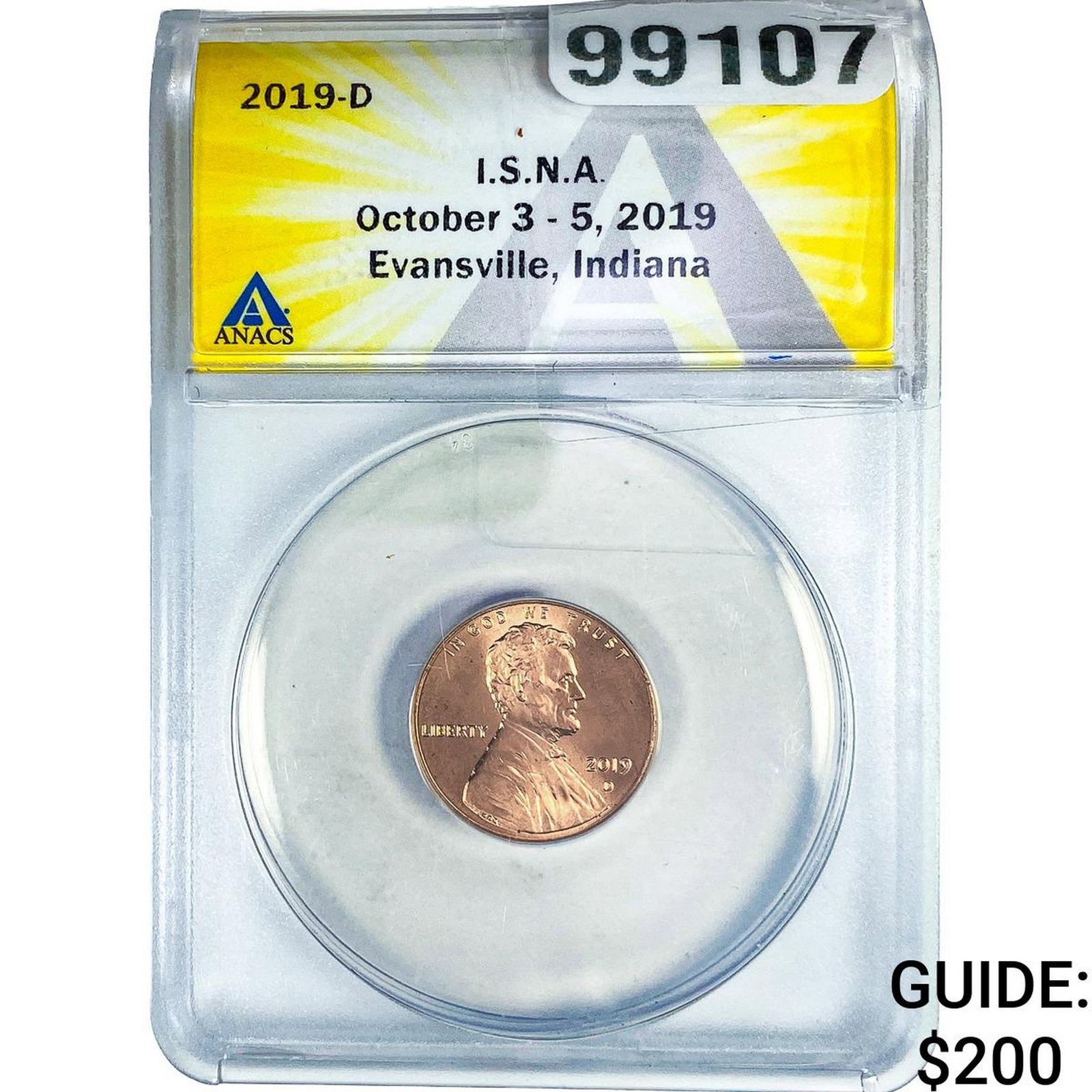 2019-D Lincoln Shield Penny I.S.N.A. 10/3/19 ANACS (1 of 2)