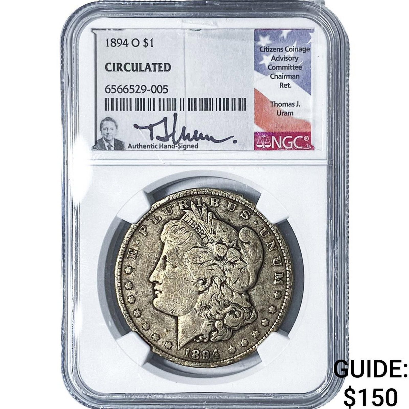 1894-O Morgan Silver Dollar NGC Circulated: 1894-O Morgan Silver Dollar NGC Circulated
