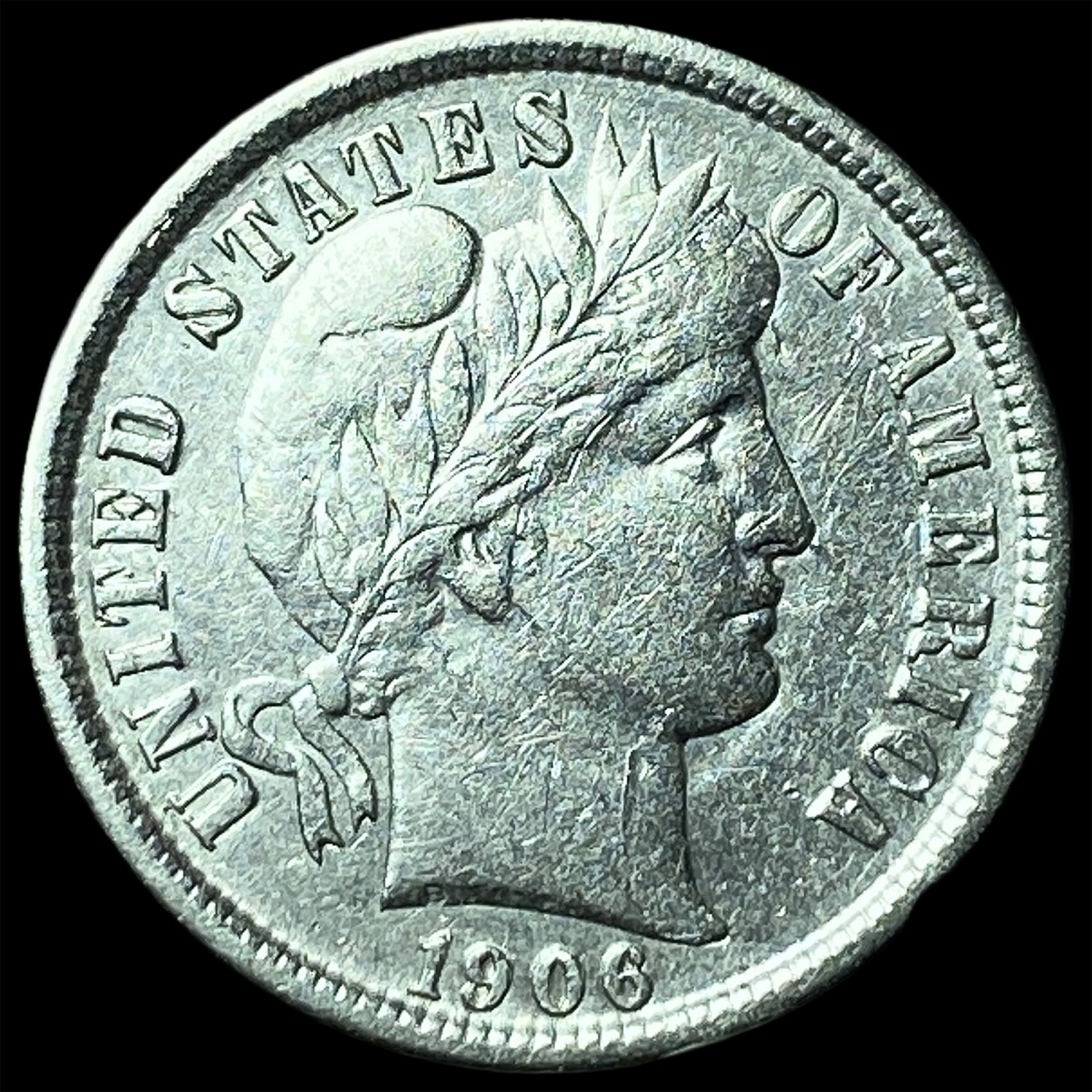 1906-O Silver Barber Dime CLOSELY UNCIRCULATED: 1906-O Silver Barber Dime CLOSELY UNCIRCULATED