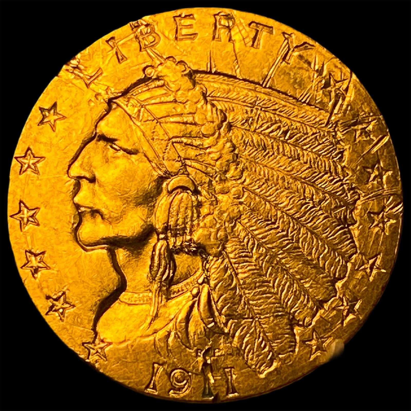 1911 Indian Head Gold $2.50 Quarter Eagle UNCIRCULATED: 1911 Indian Head Gold $2.50 Quarter Eagle UNCIRCULATED